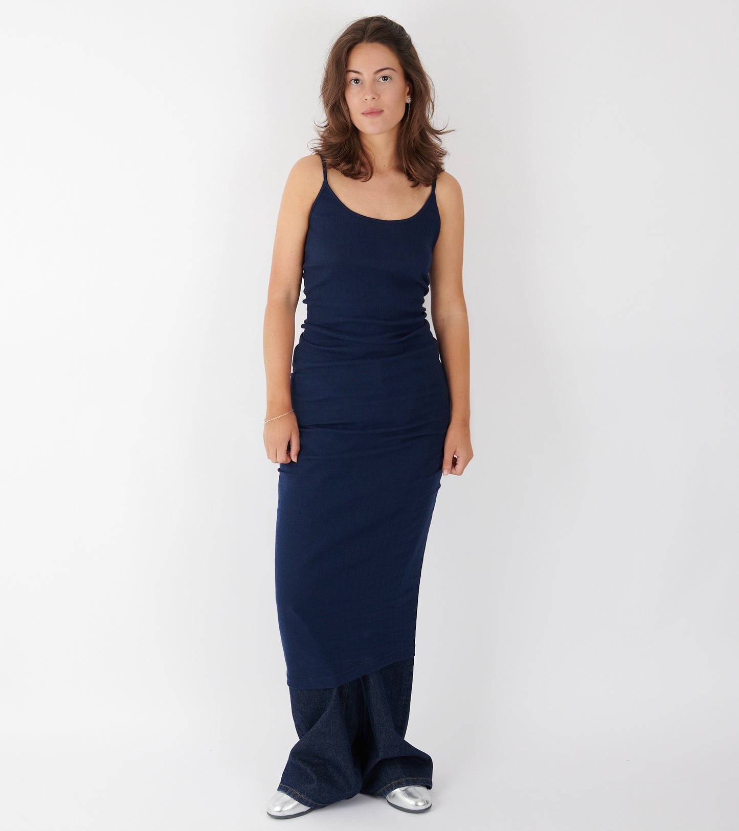101 Strap Rib Dress Marine