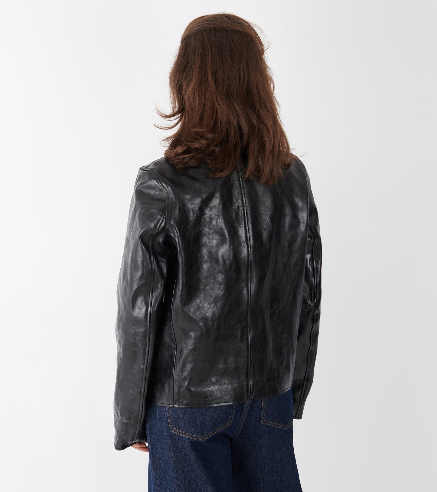 W Mini Jacket Top Dyed Black Leather