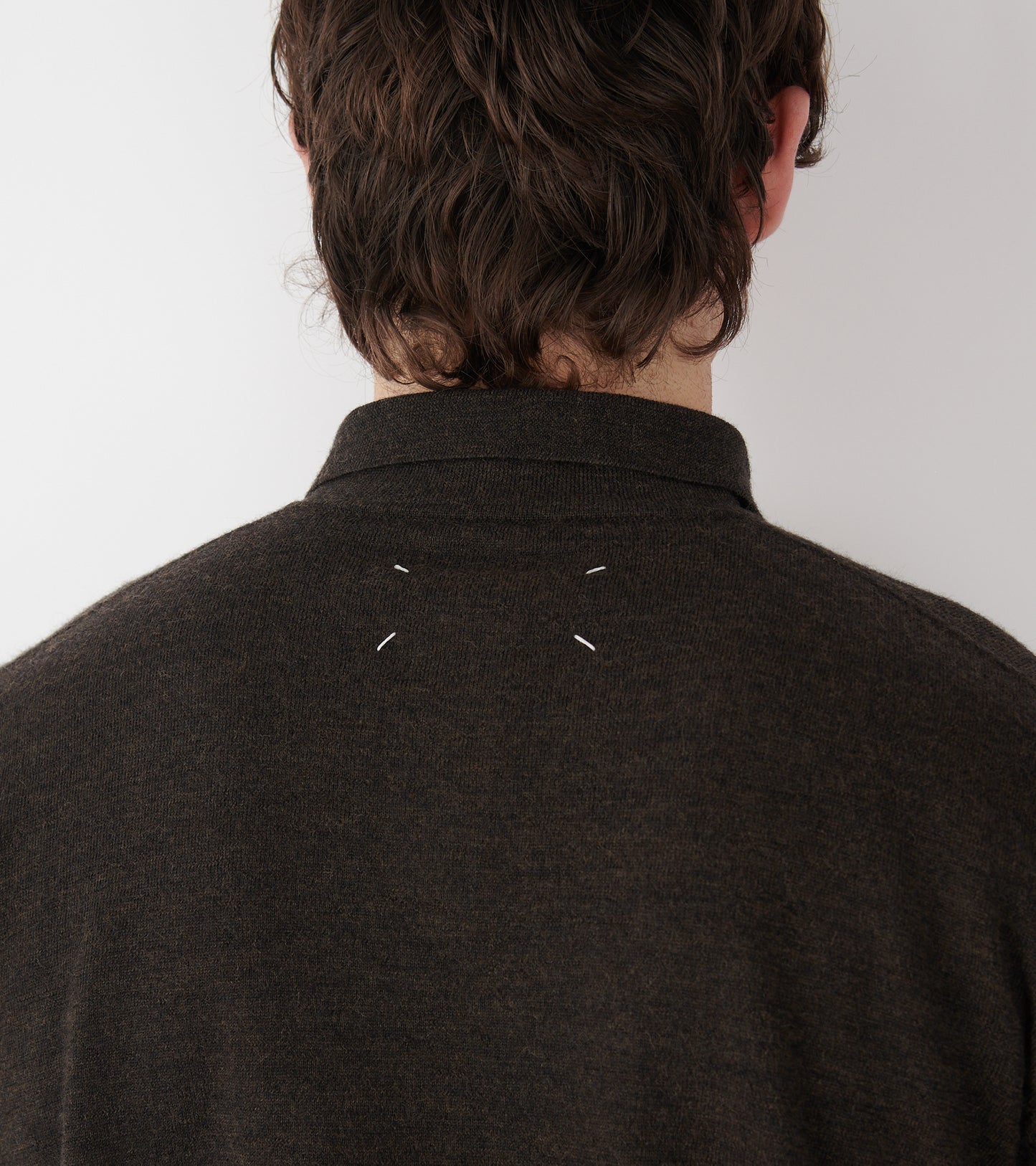Elbow Patch Wool Polo Charcoal