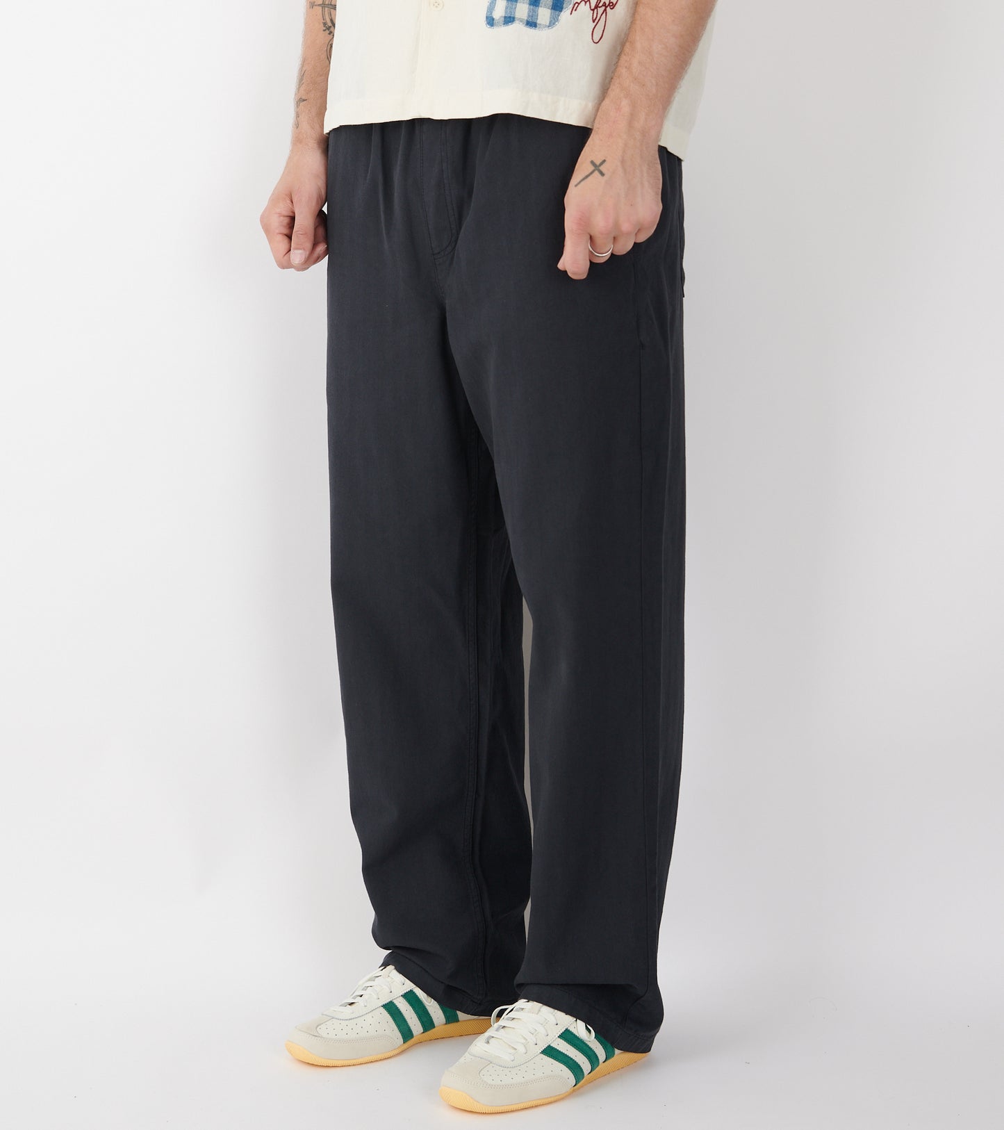 Lucien Herringbone Trousers Black