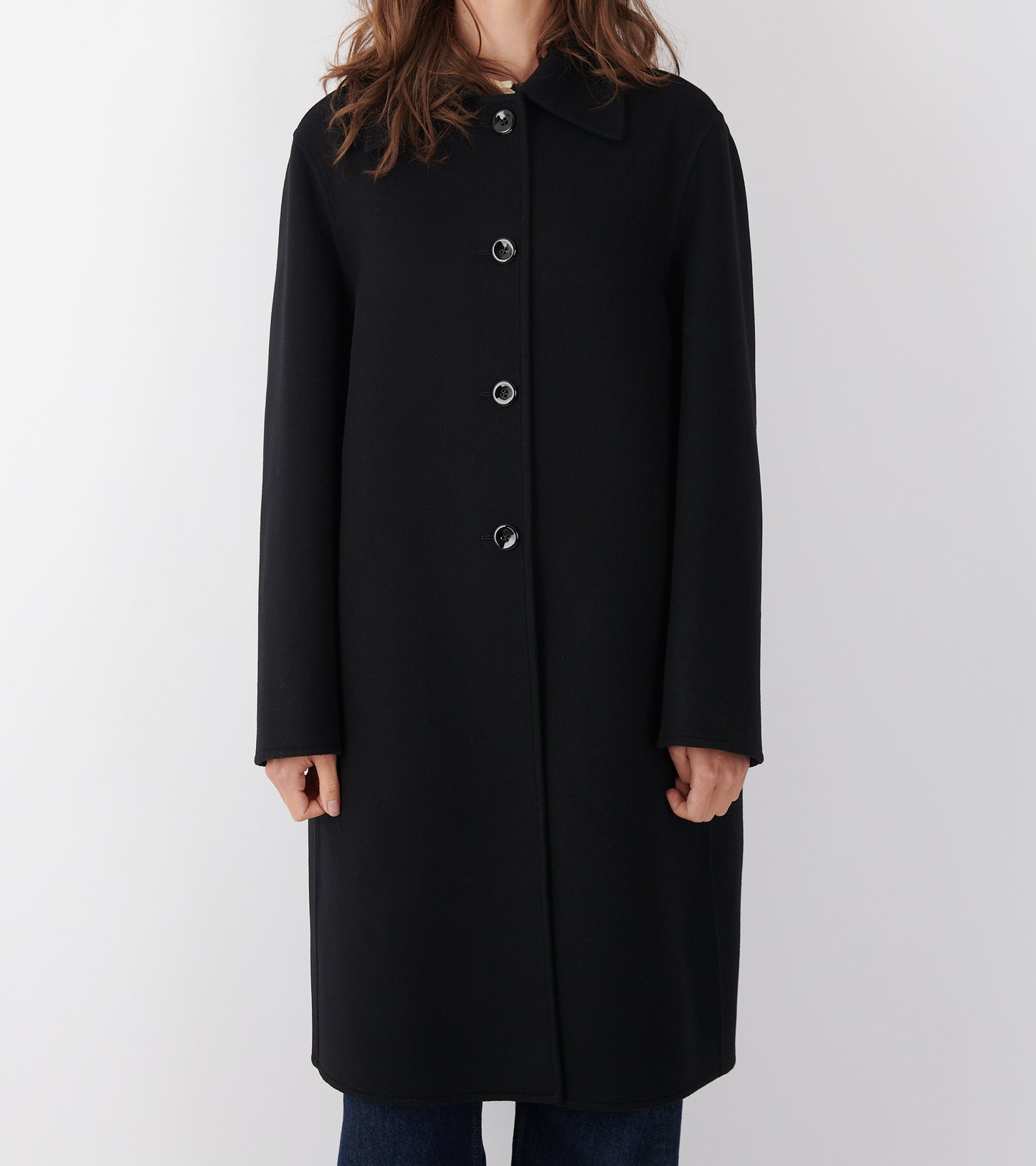 Compact Double Wool Coat Black