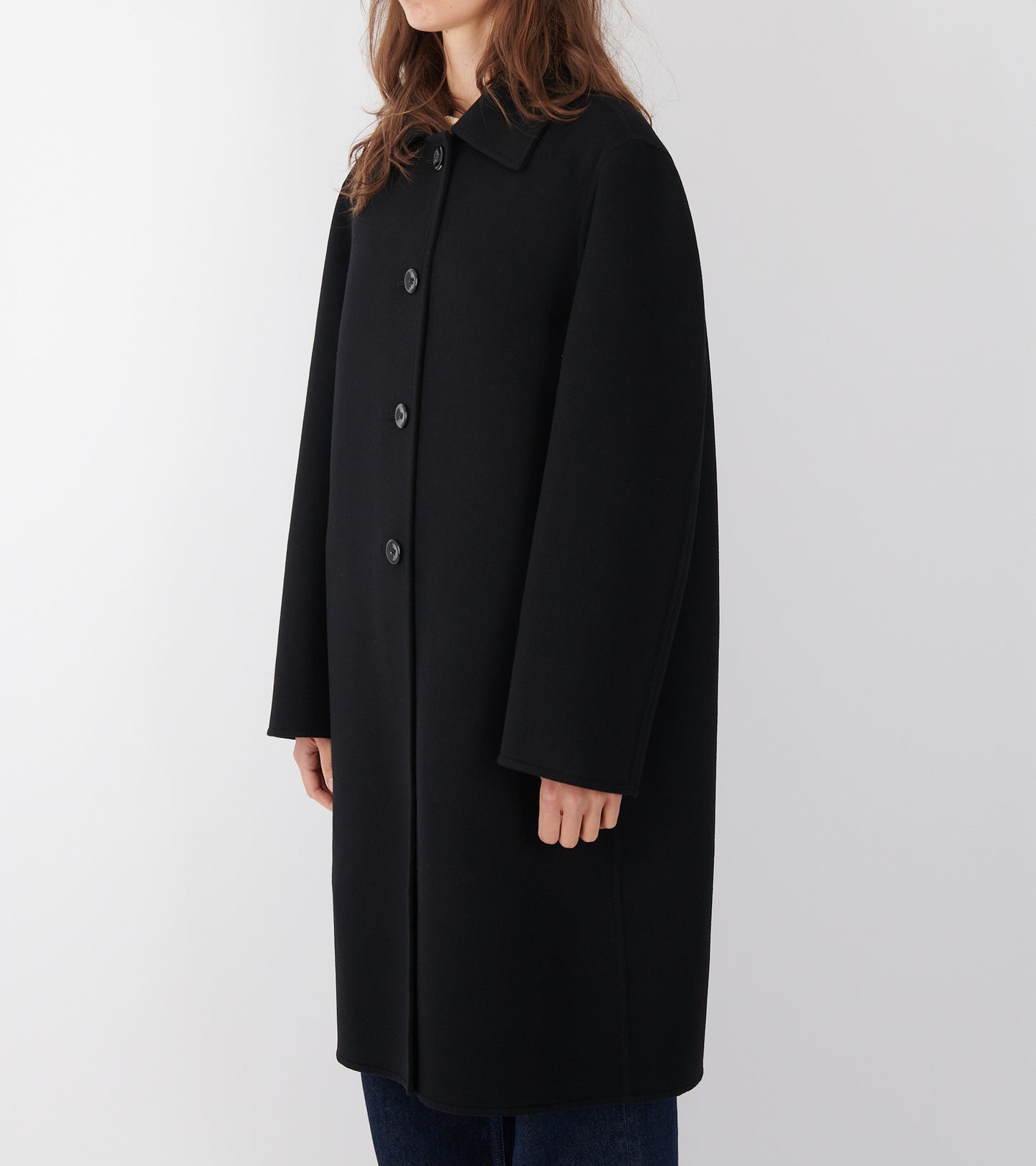 Compact Double Wool Coat Black