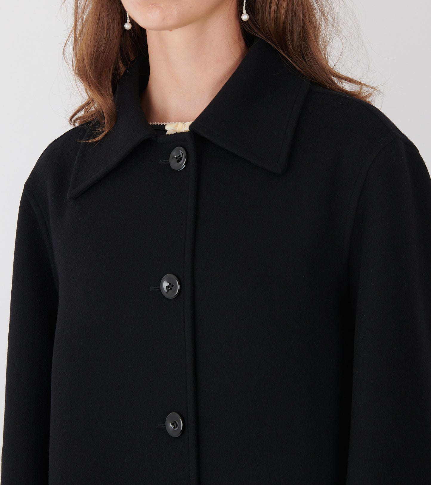 Compact Double Wool Coat Black