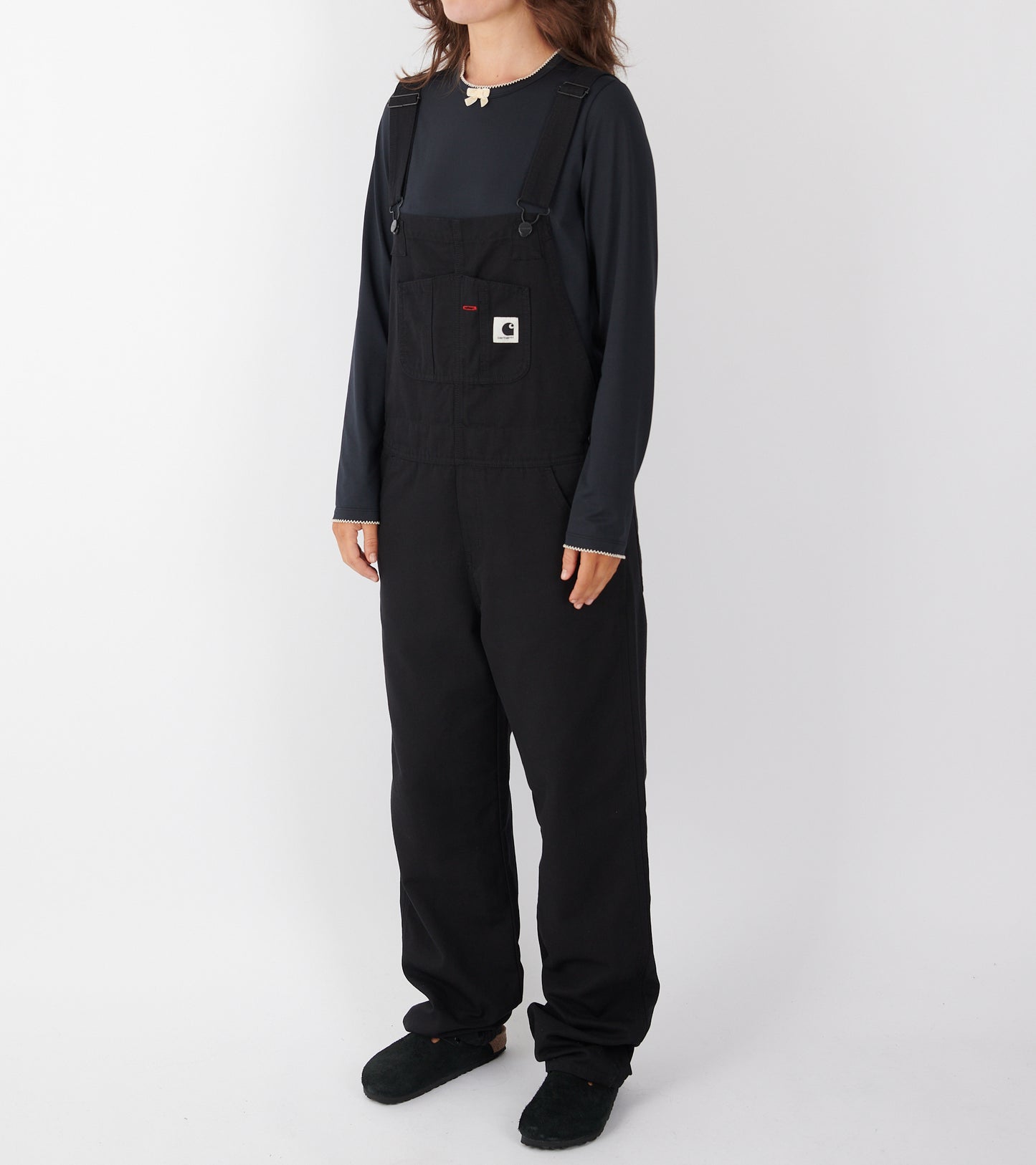 W Bib Overall Straight Black Rinsed