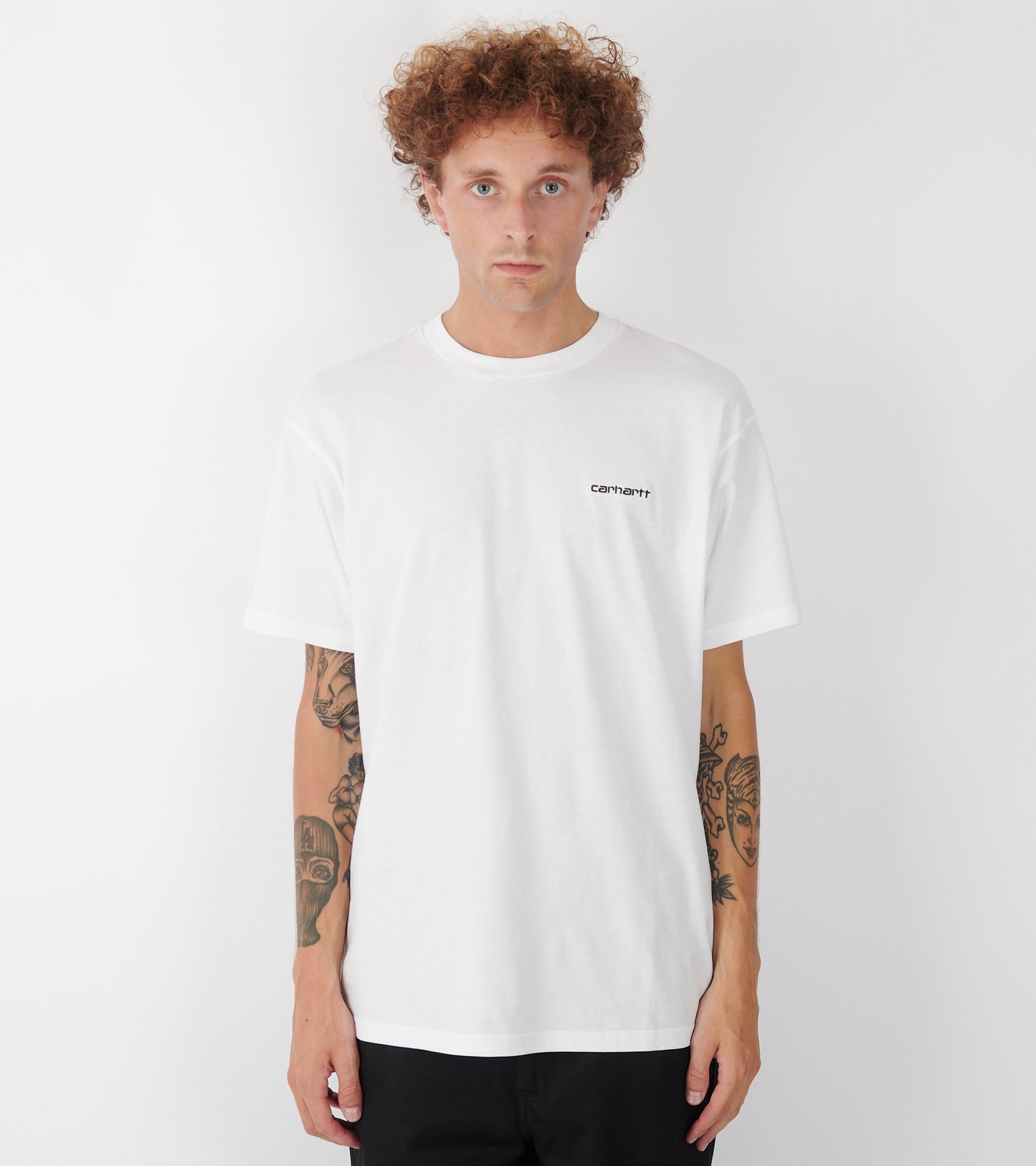 S/S Script Embroidery T-shirt White/Black