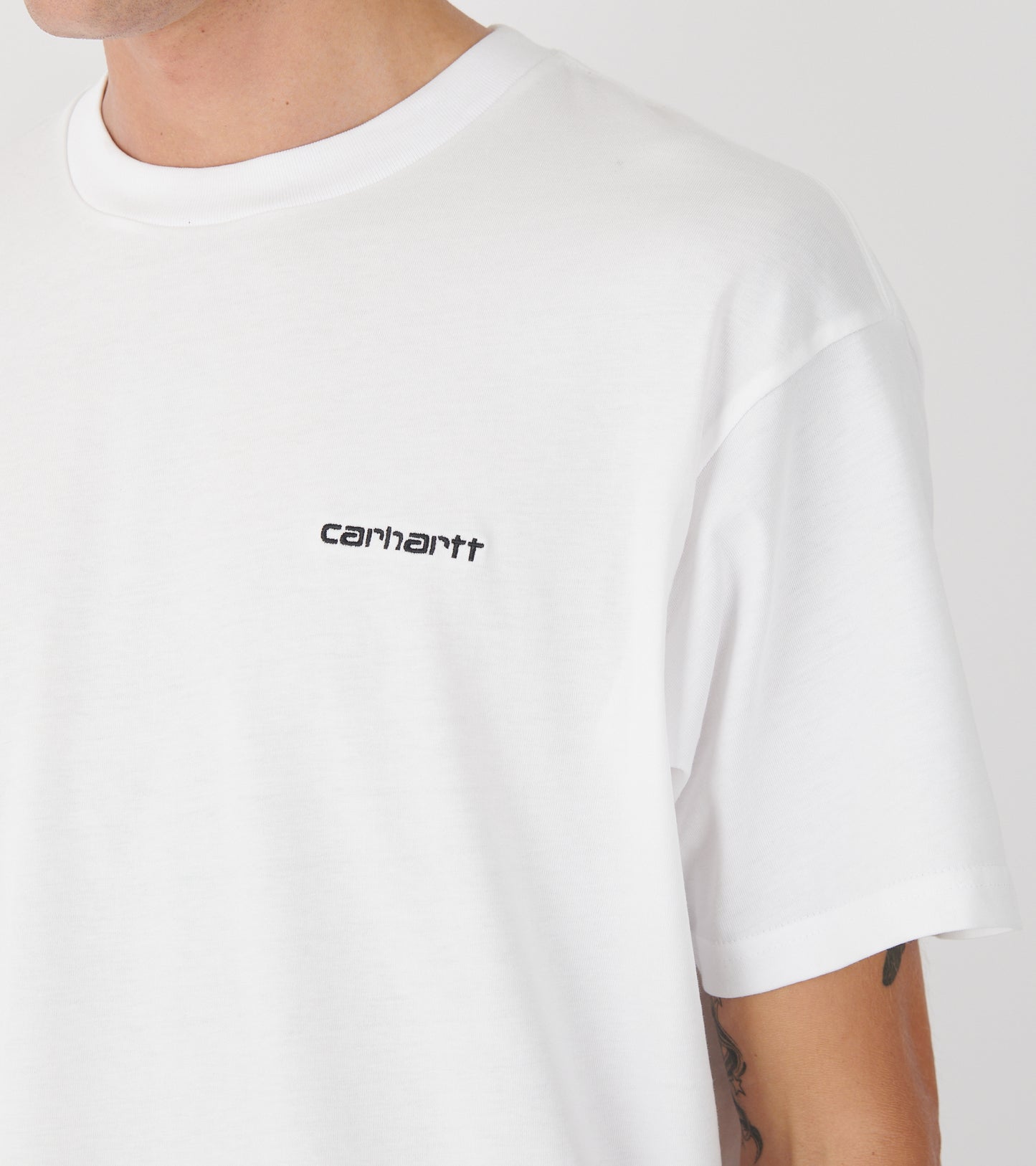 S/S Script Embroidery T-shirt White/Black