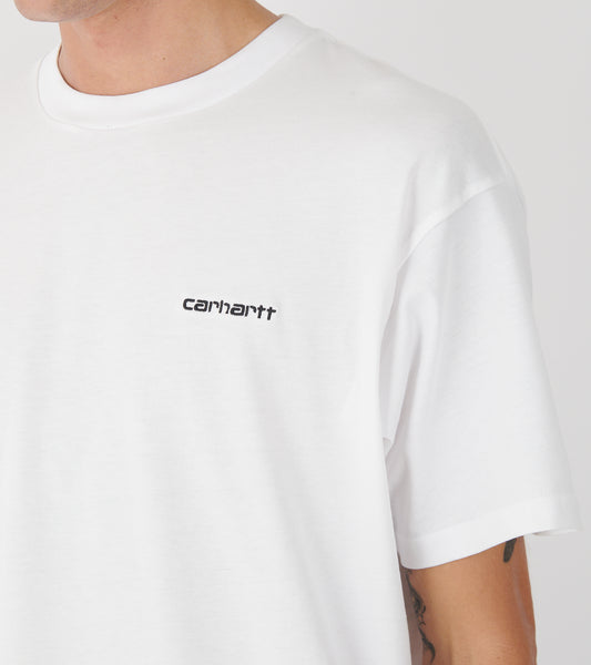 S/S Script Embroidery T-shirt White/Black