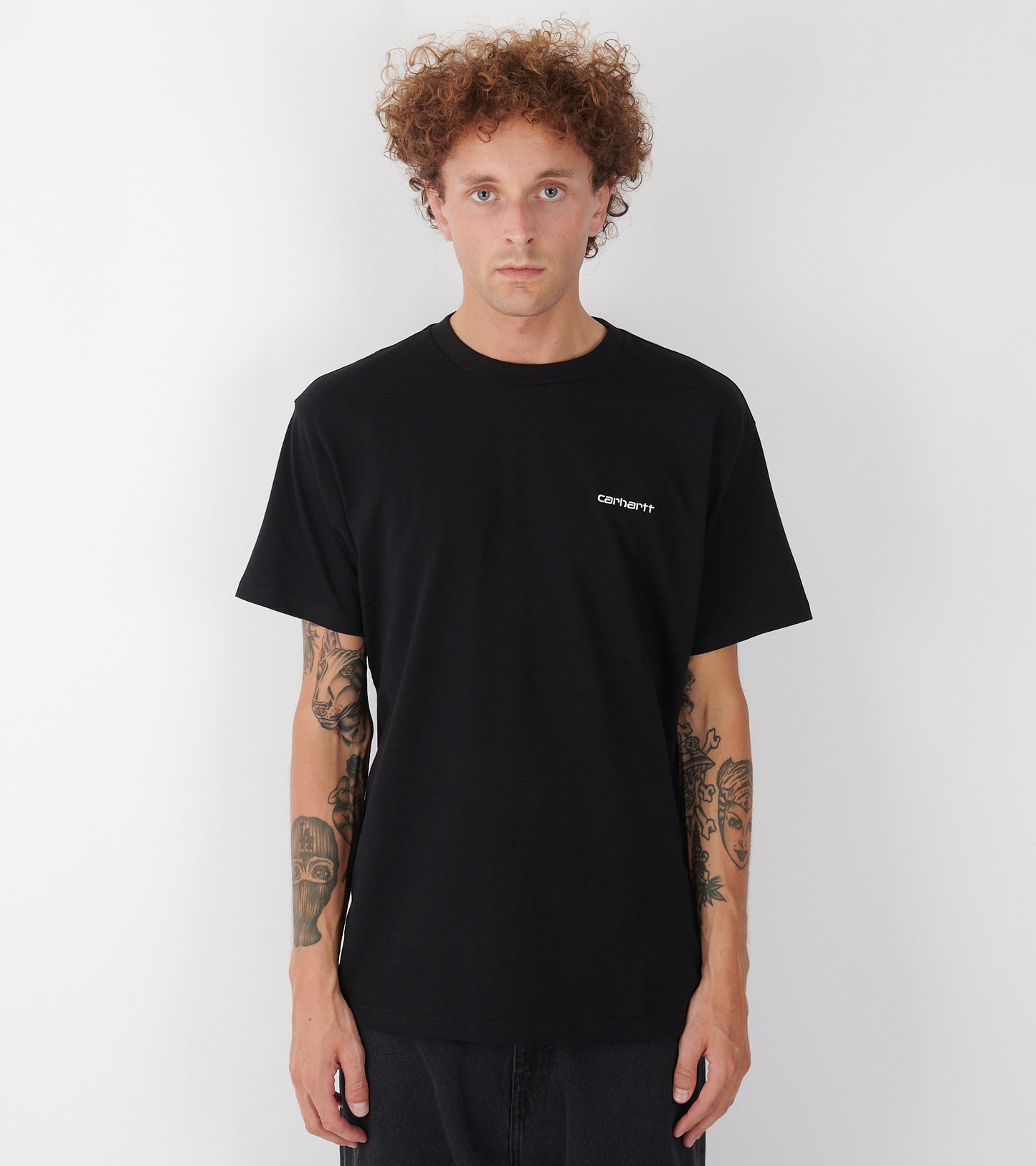 S/S Script Embroidery T-shirt Black/White