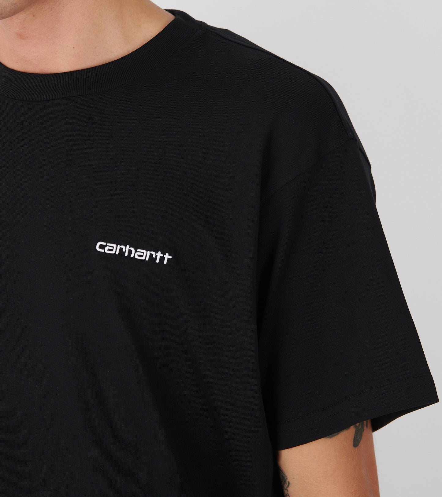 S/S Script Embroidery T-shirt Black/White