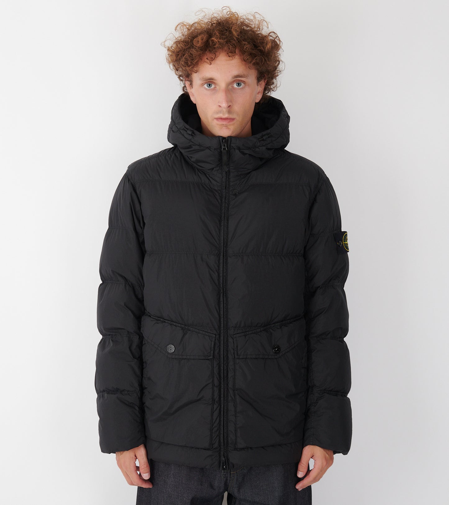 Garment Dyed Crinkle Reps Hooded NY Jacket Black