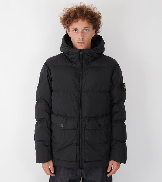 Garment Dyed Crinkle Reps Hooded NY Jacket Black