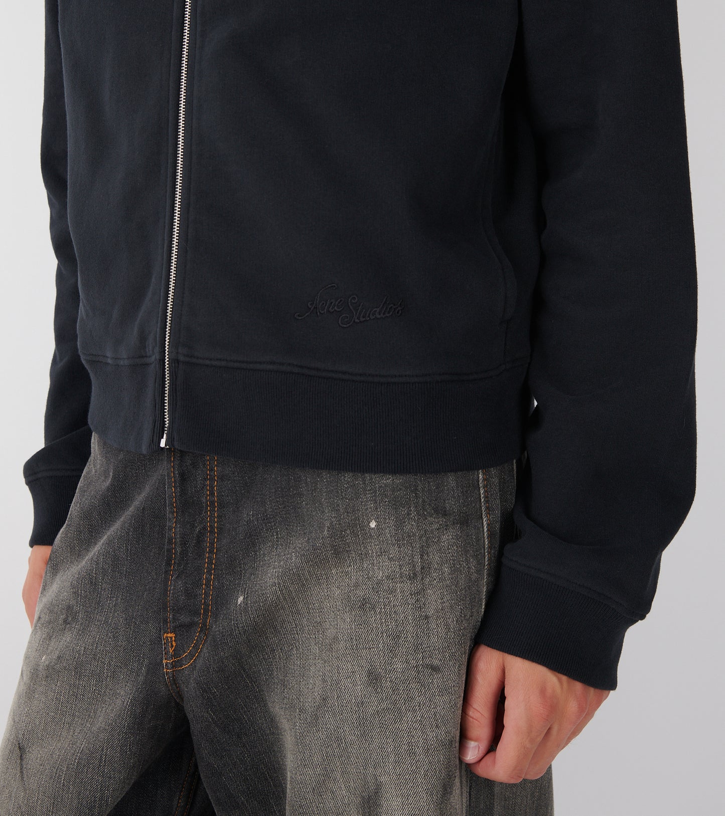 Zip-up Sweatshirt Faded Black