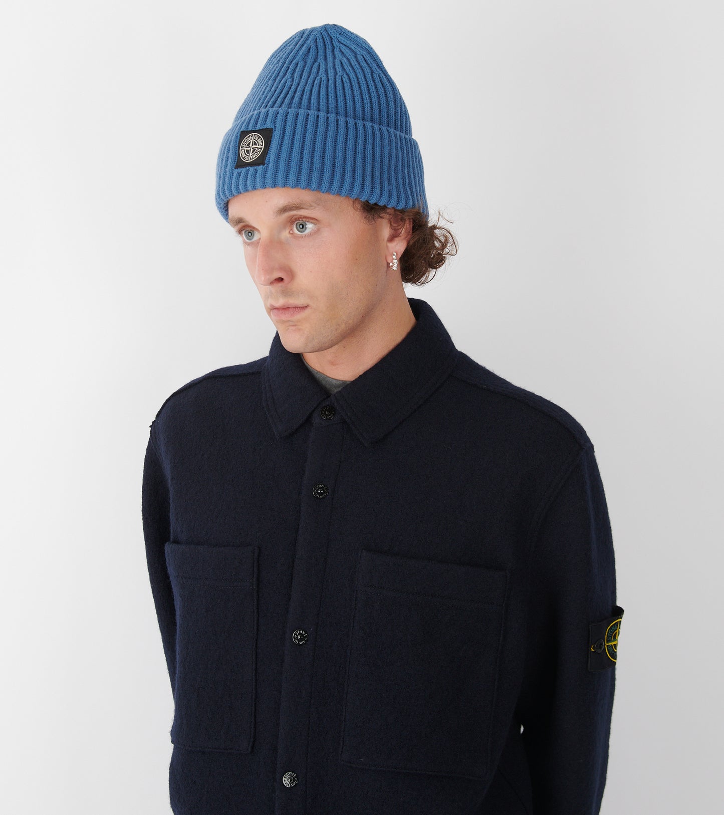 Rib Wool Logo Beanie Blue