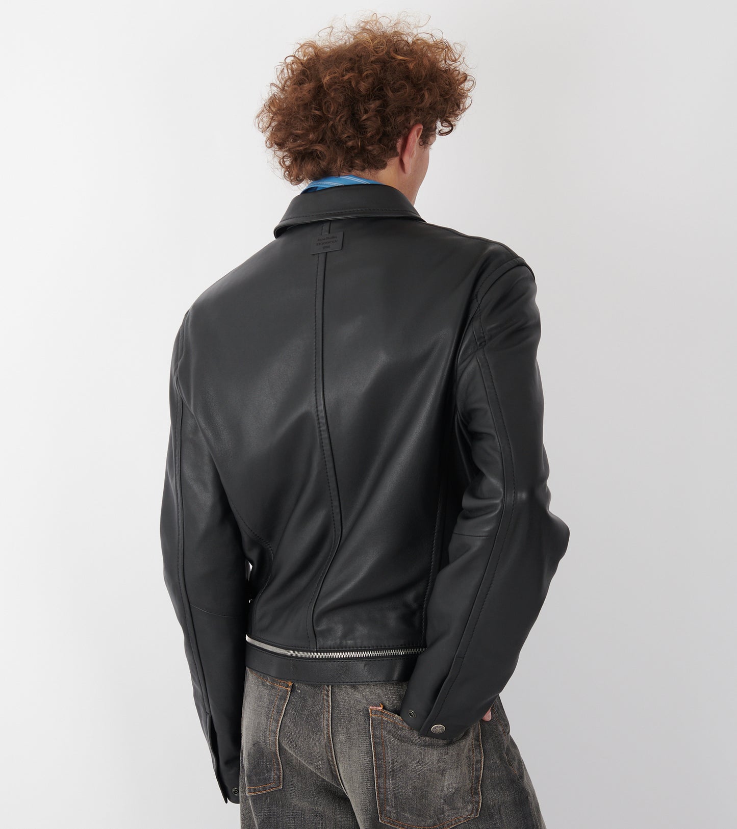 Belted Leather Jacket Black