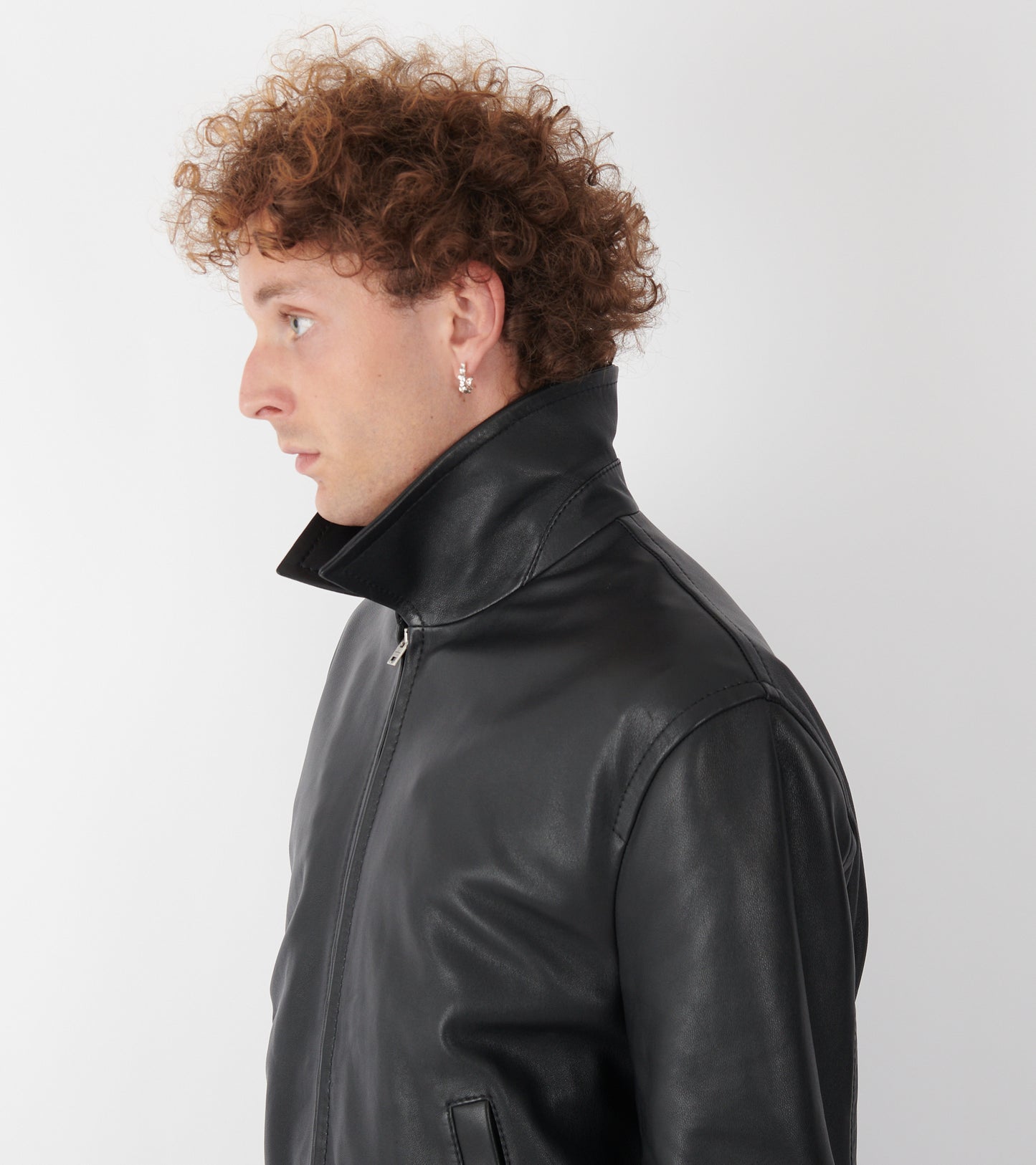 Belted Leather Jacket Black