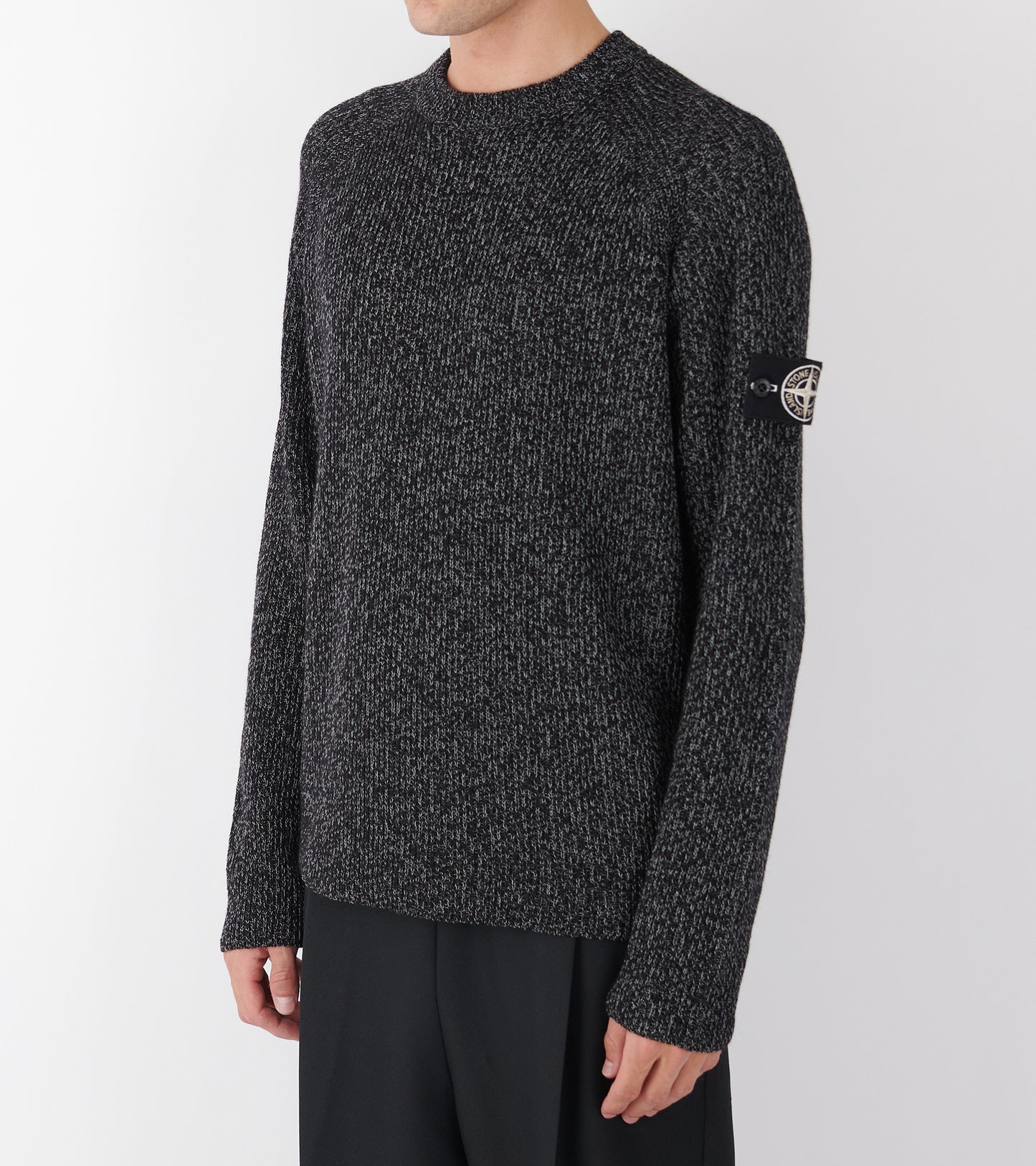Wool Linen Knit Black Melange