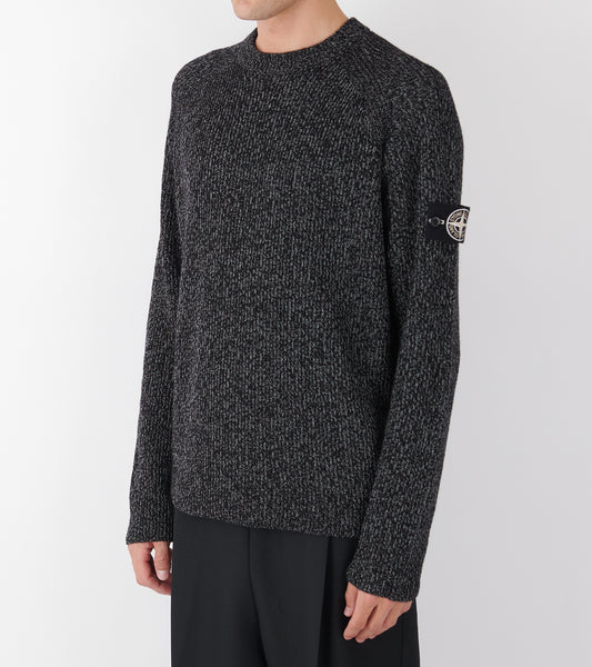 Wool Linen Knit Black Melange