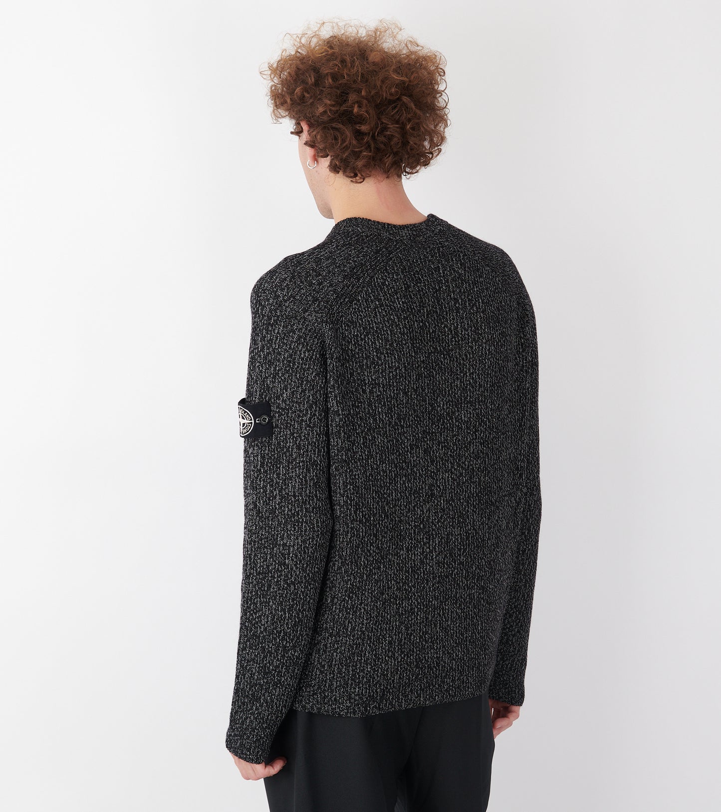 Wool Linen Knit Black Melange
