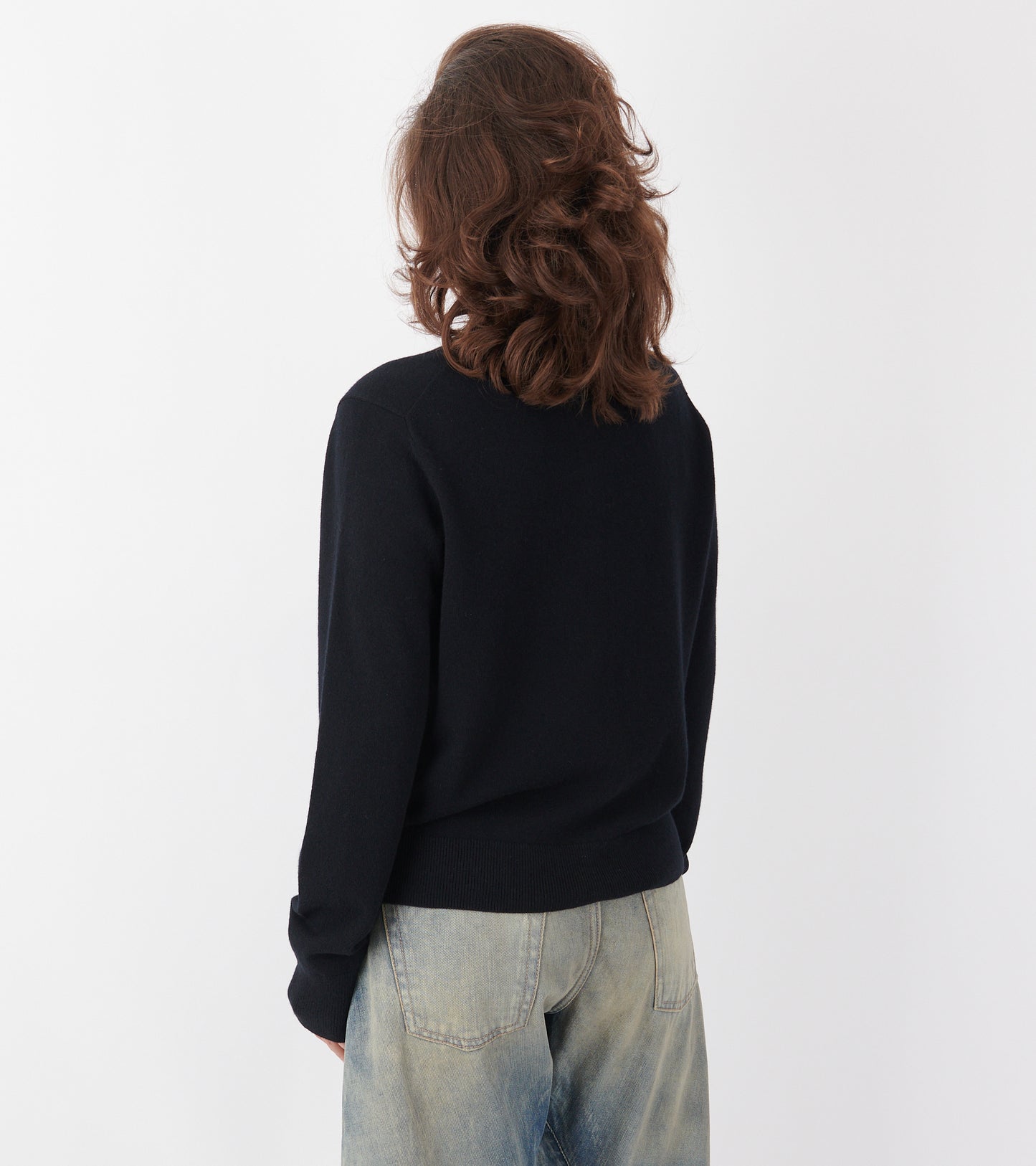 Face Logo Wool Cardigan Black