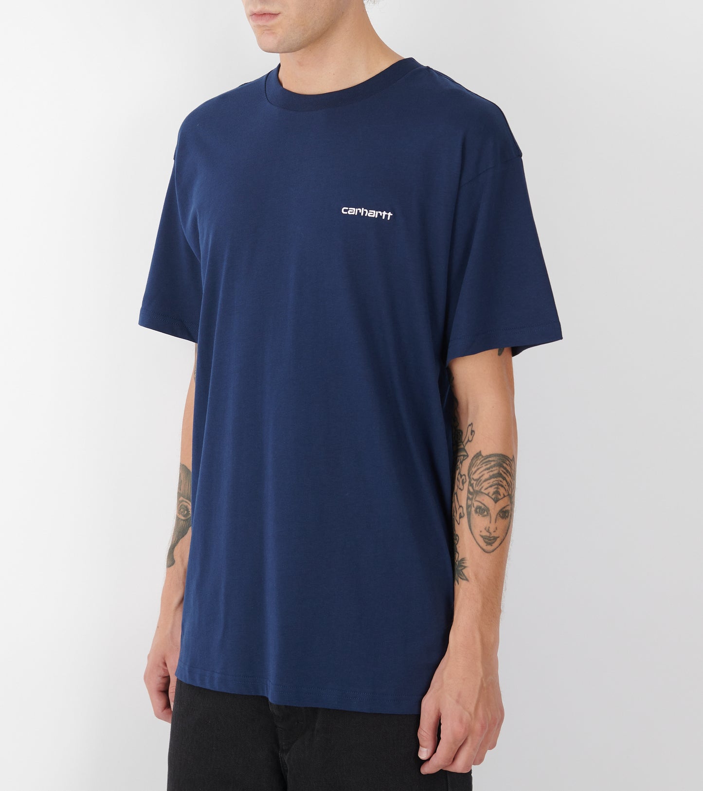 S/S Script Embroidery T-shirt Jupiter/White