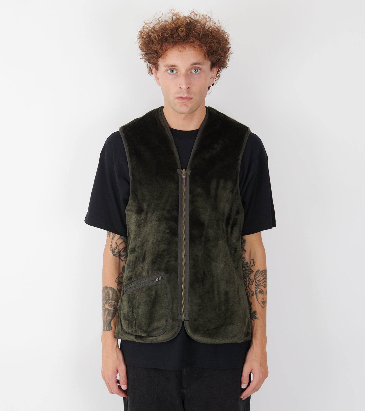 Warm Pile Waistcoat Zip-In Liner Sage