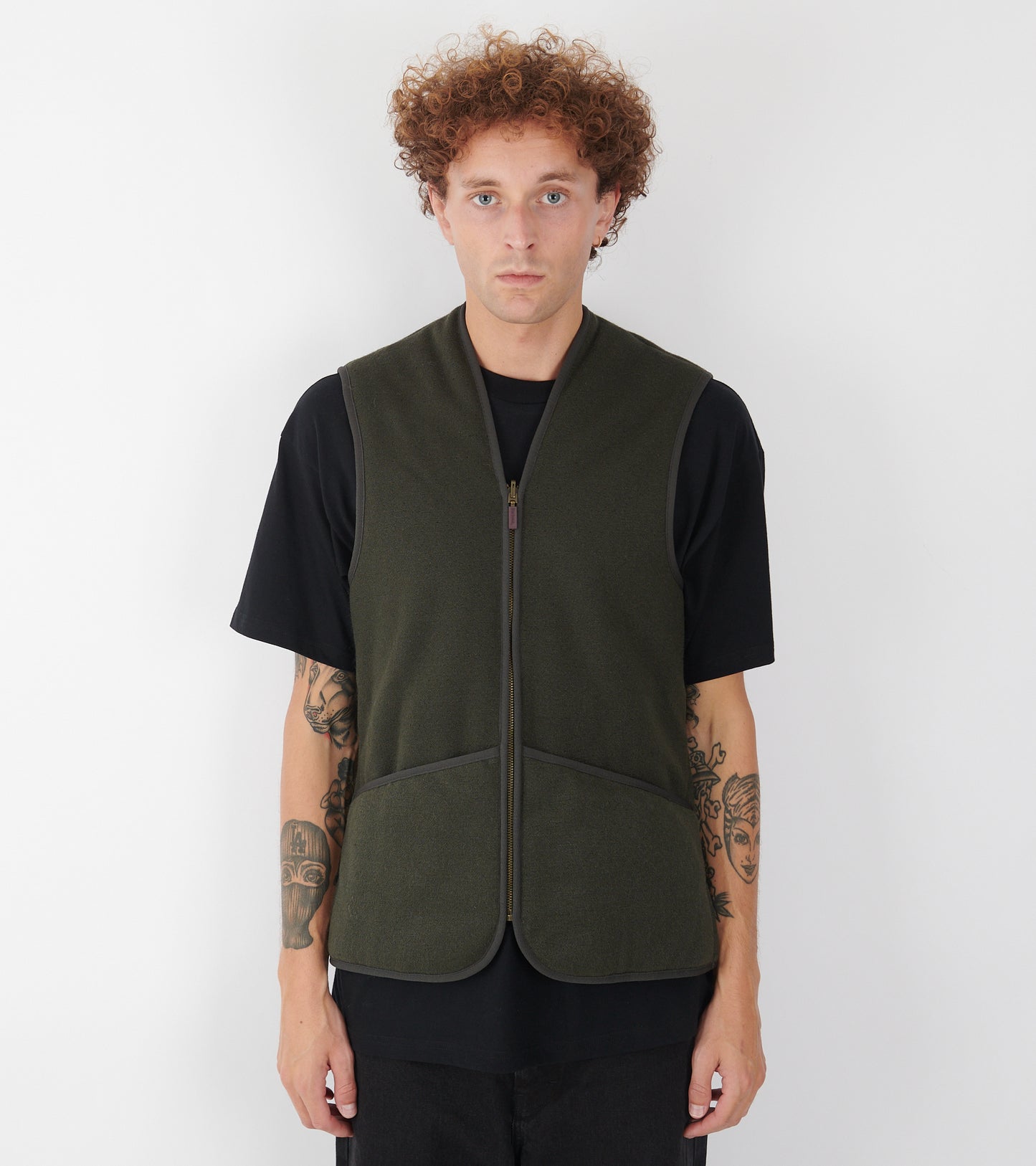 Warm Pile Waistcoat Zip-In Liner Sage