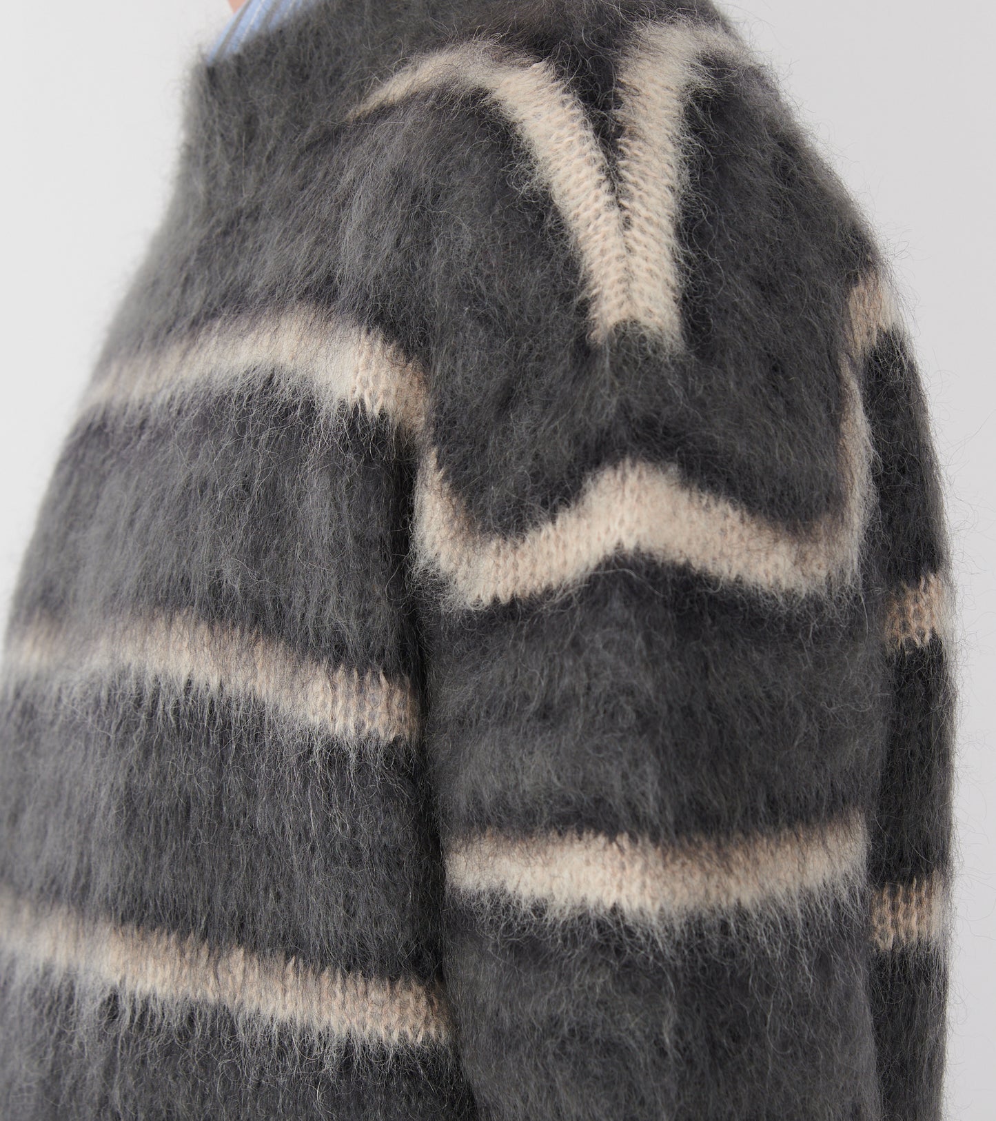 Striped Mohair Jumper Dark Grey