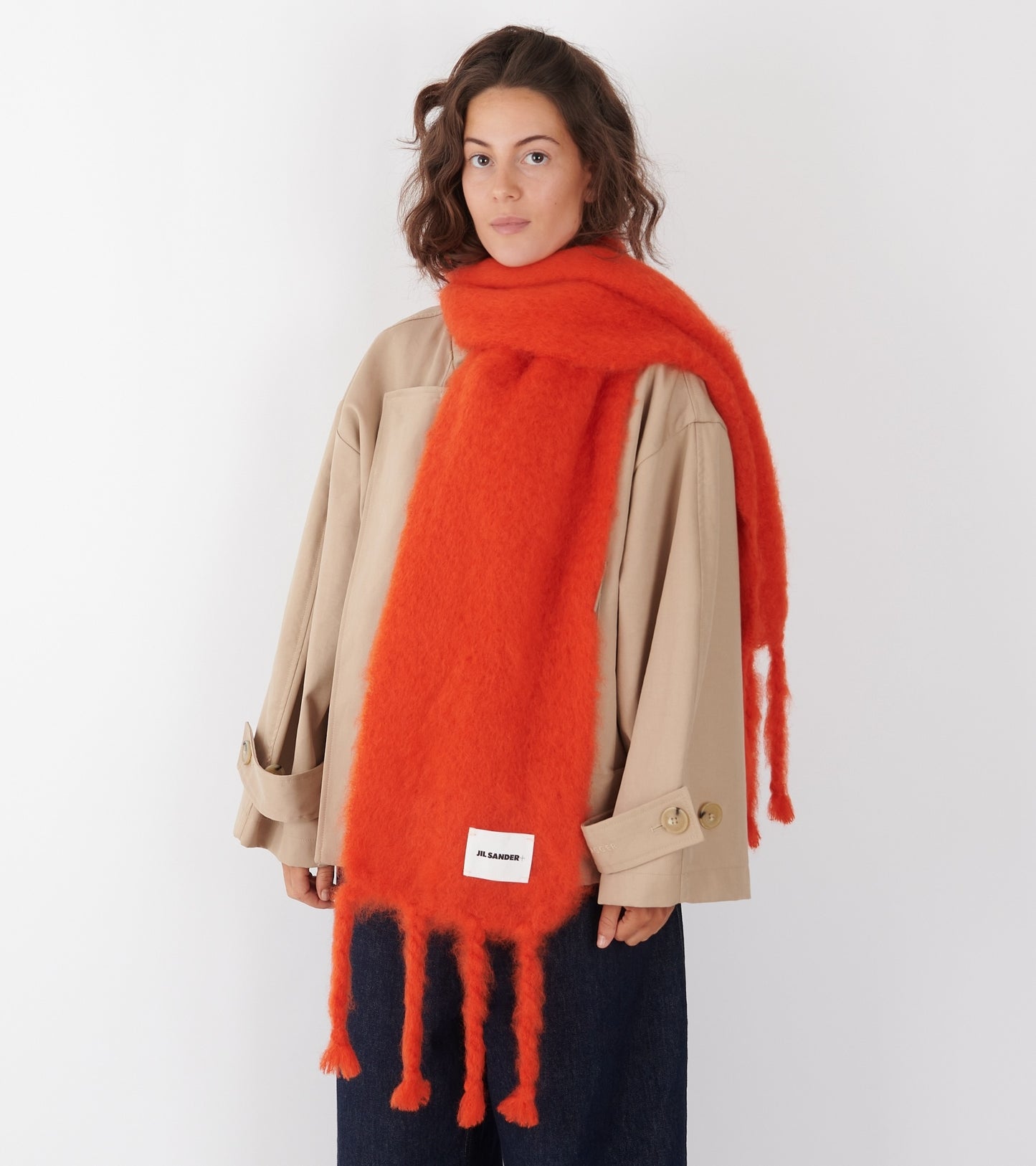 Plain Mohair Scarf Red