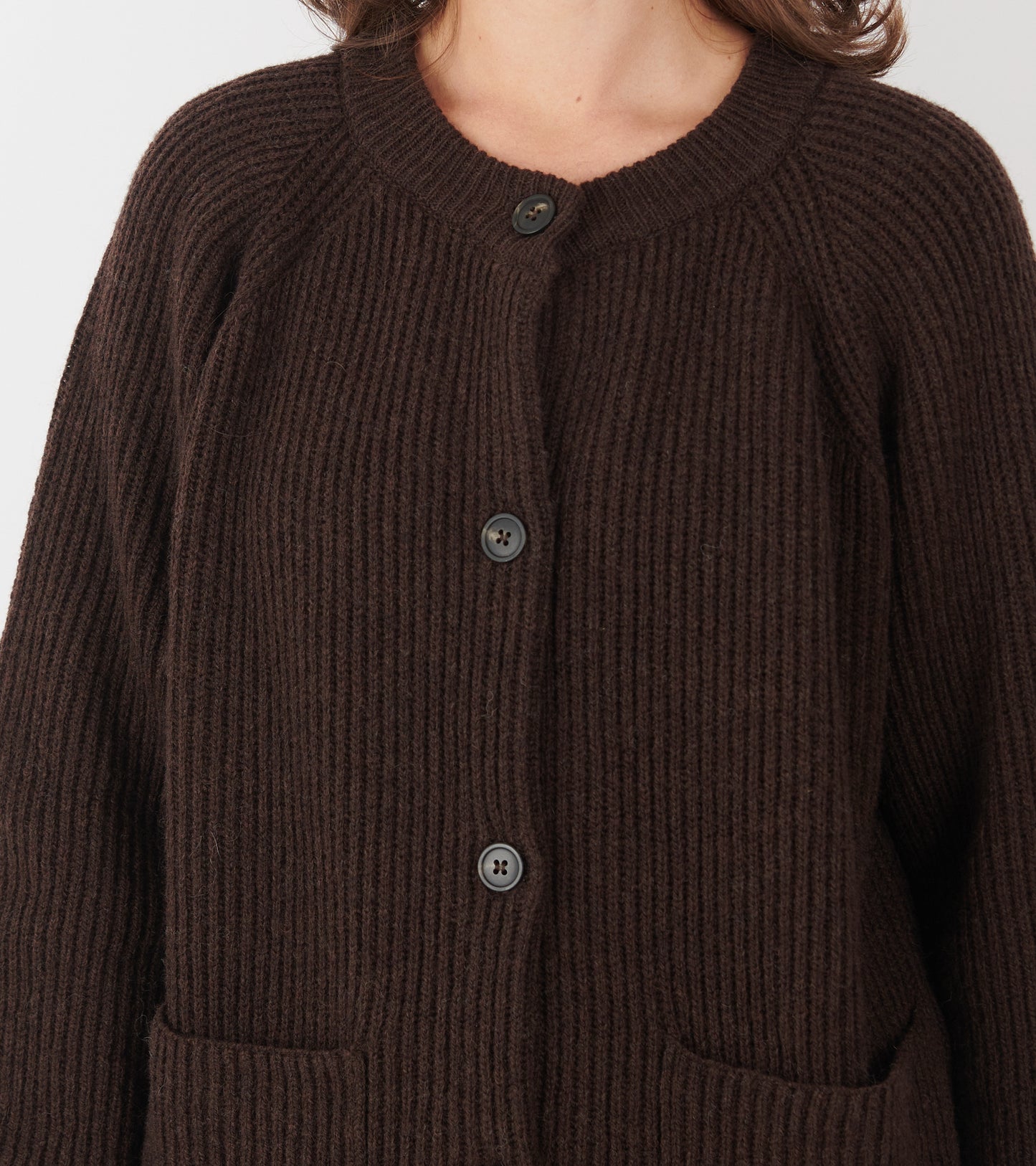 Shetland Wool Cardigan Brown