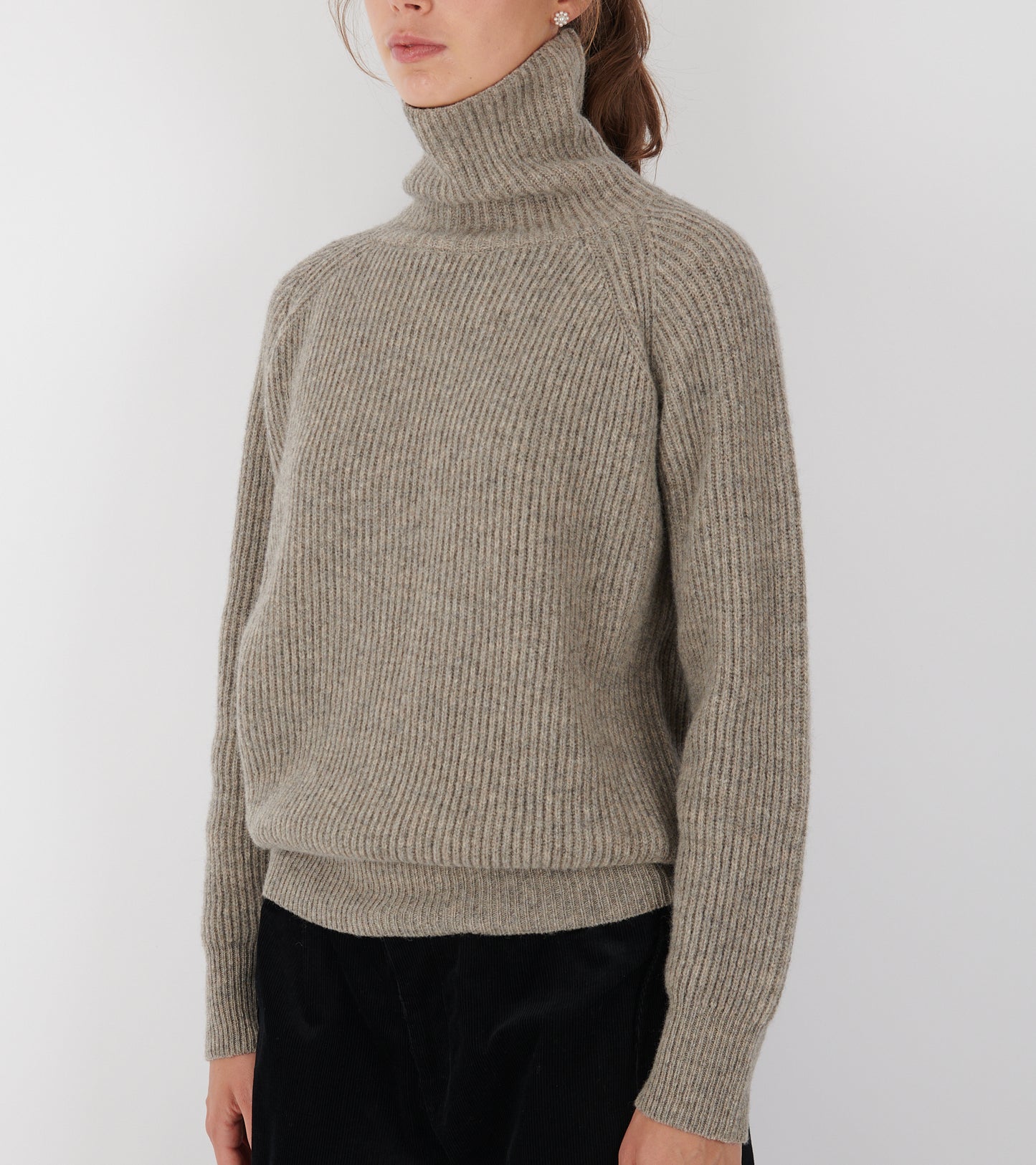 Shetland Wool Turtleneck Nature