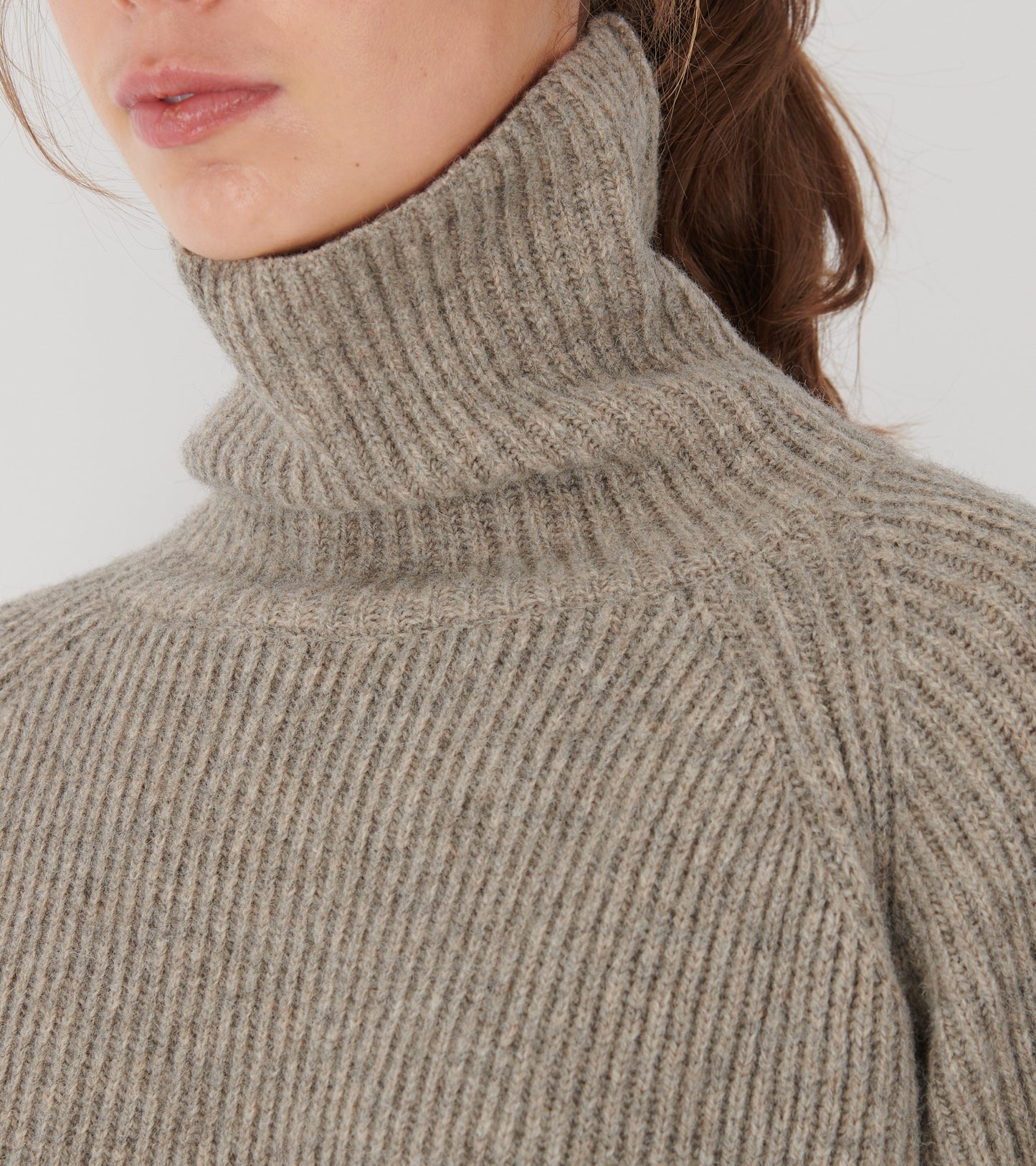Shetland Wool Turtleneck Nature