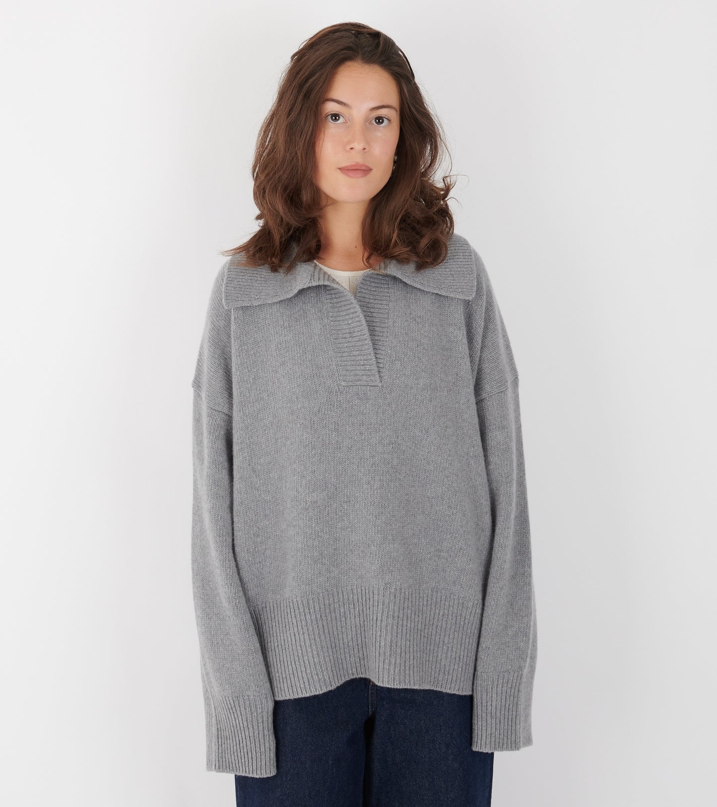 Dean V-neck Jumper Grey Melange