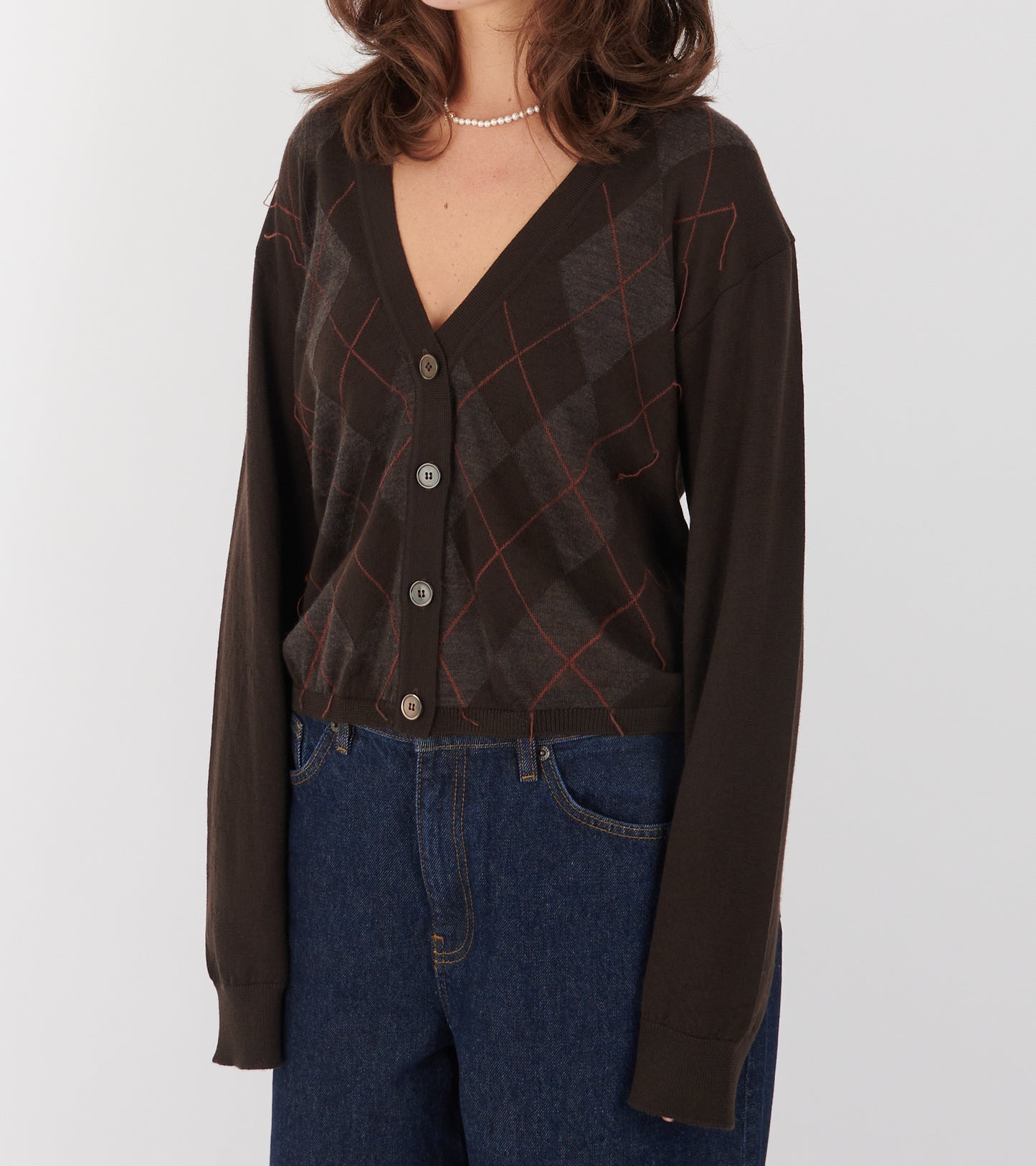 Ivy Cardigan Pub Argyle Fine Wool