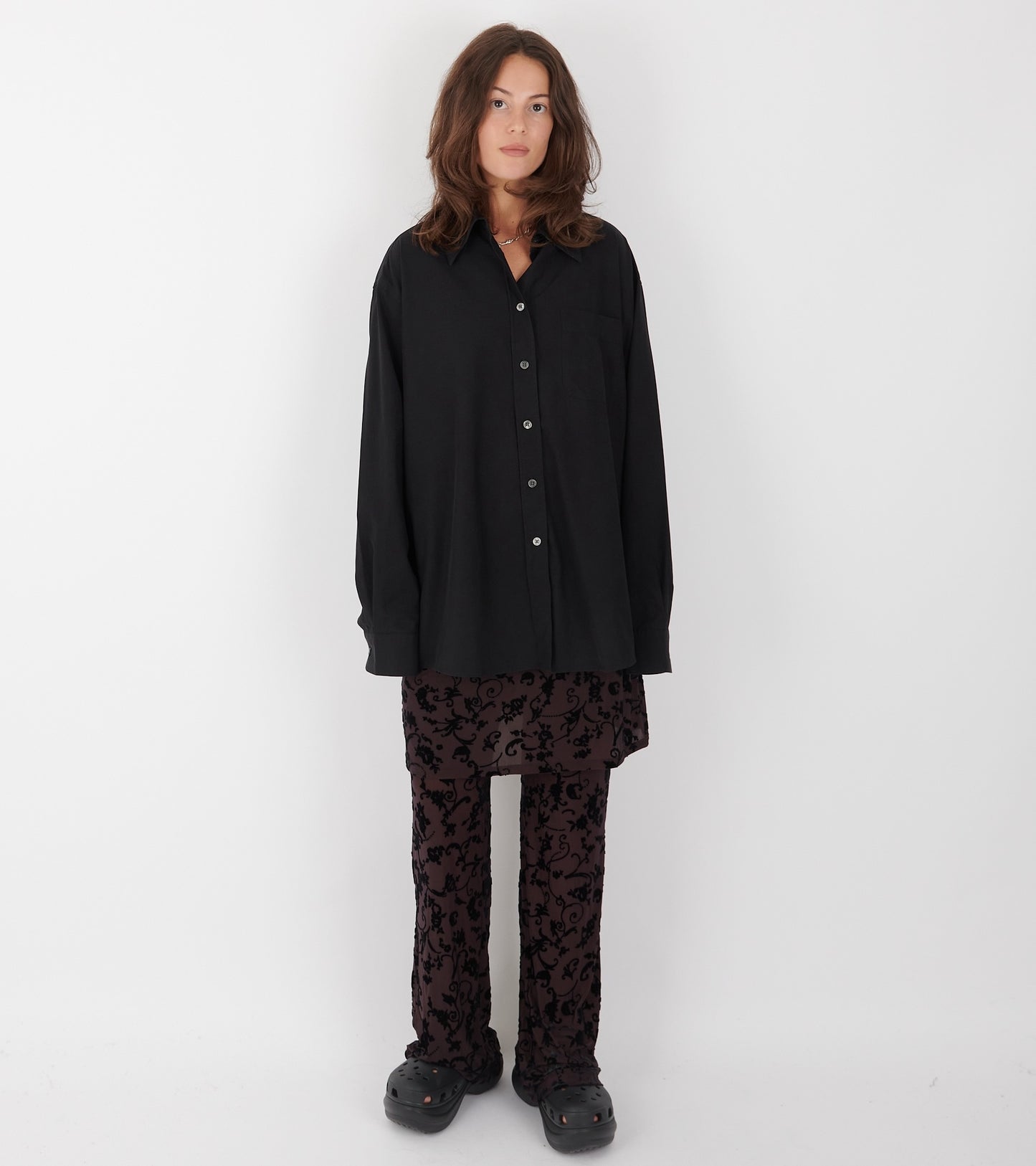 Precious Shirt Black Casual Liquid Poplin