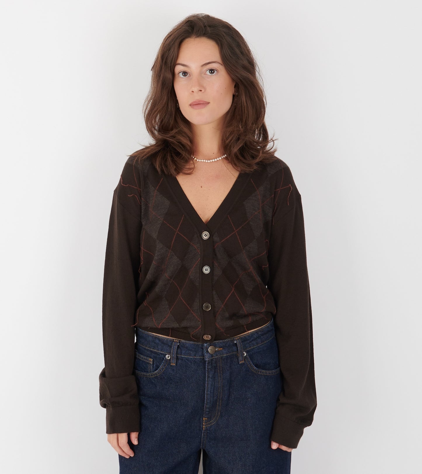 Ivy Cardigan Pub Argyle Fine Wool