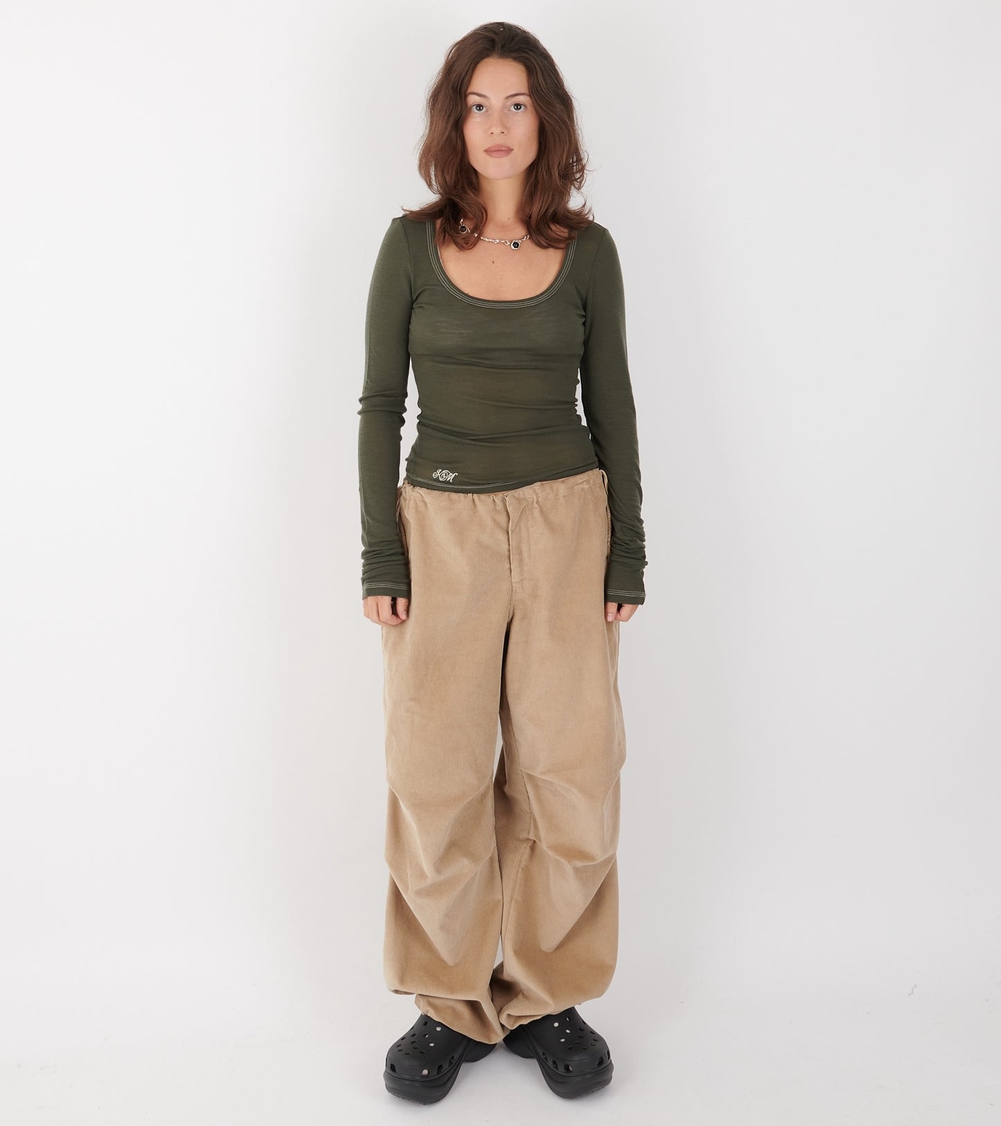 Roga Blouse Grey/Green Melange