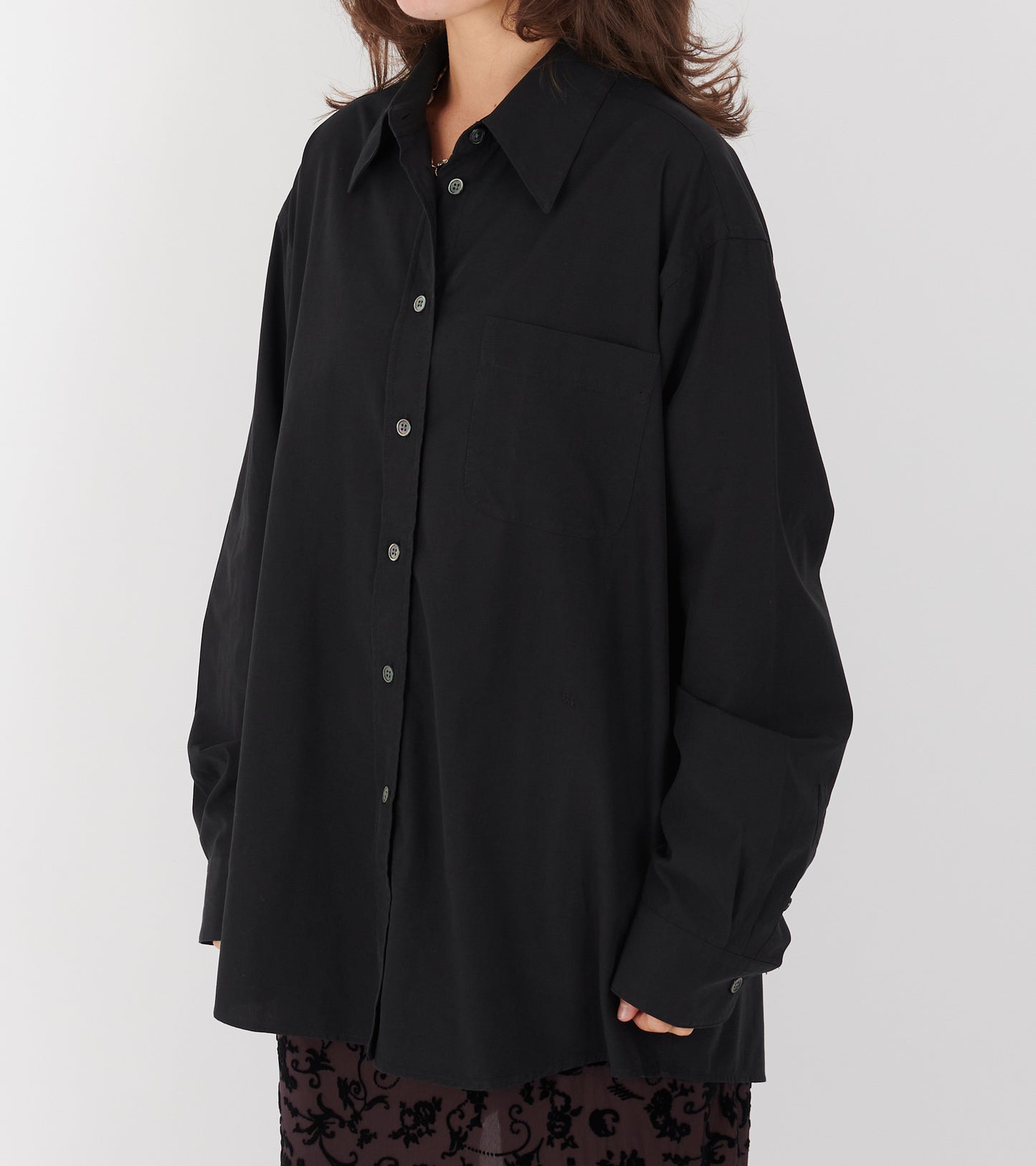 Precious Shirt Black Casual Liquid Poplin