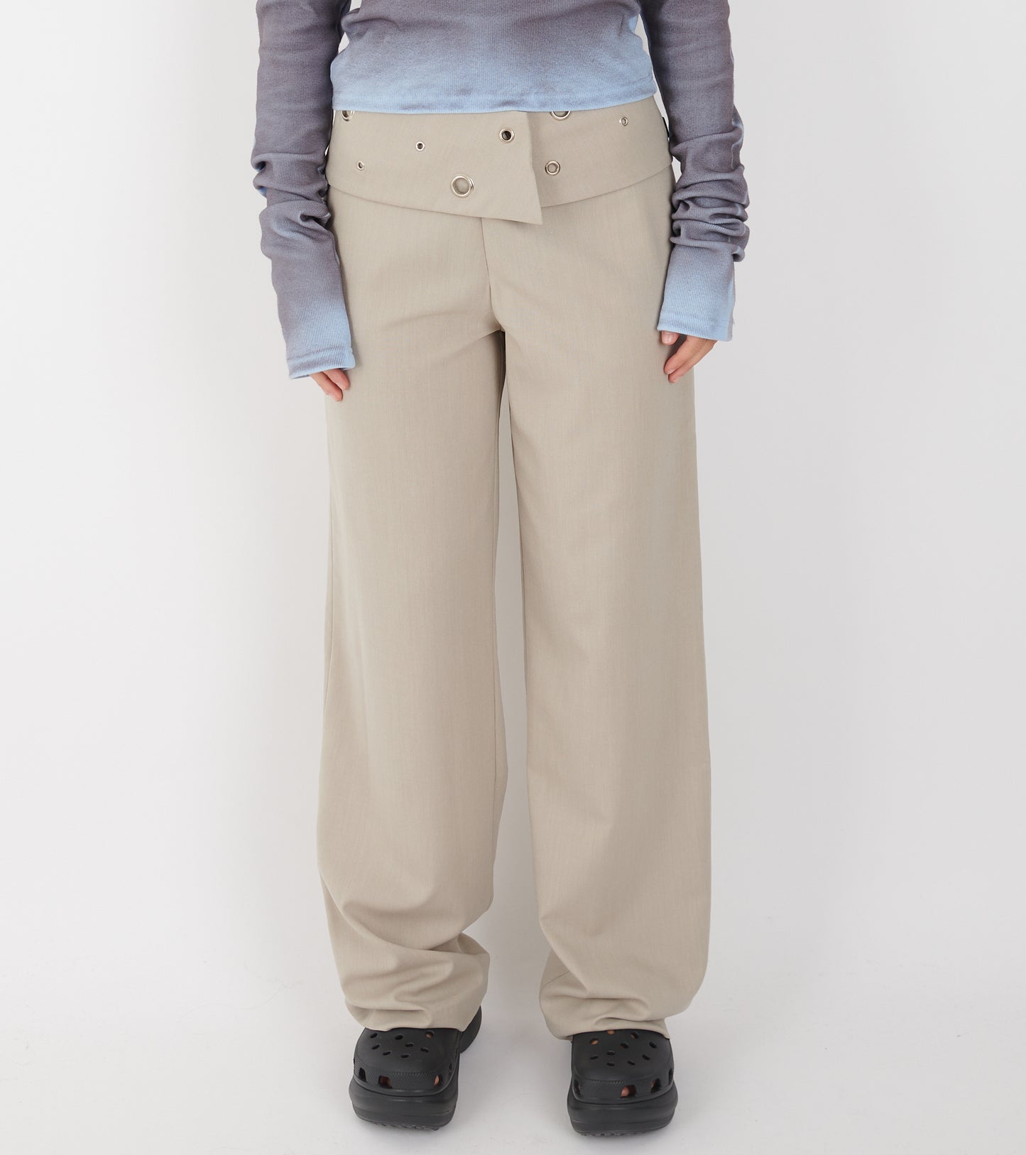 Ella Pants Eyelets Sand