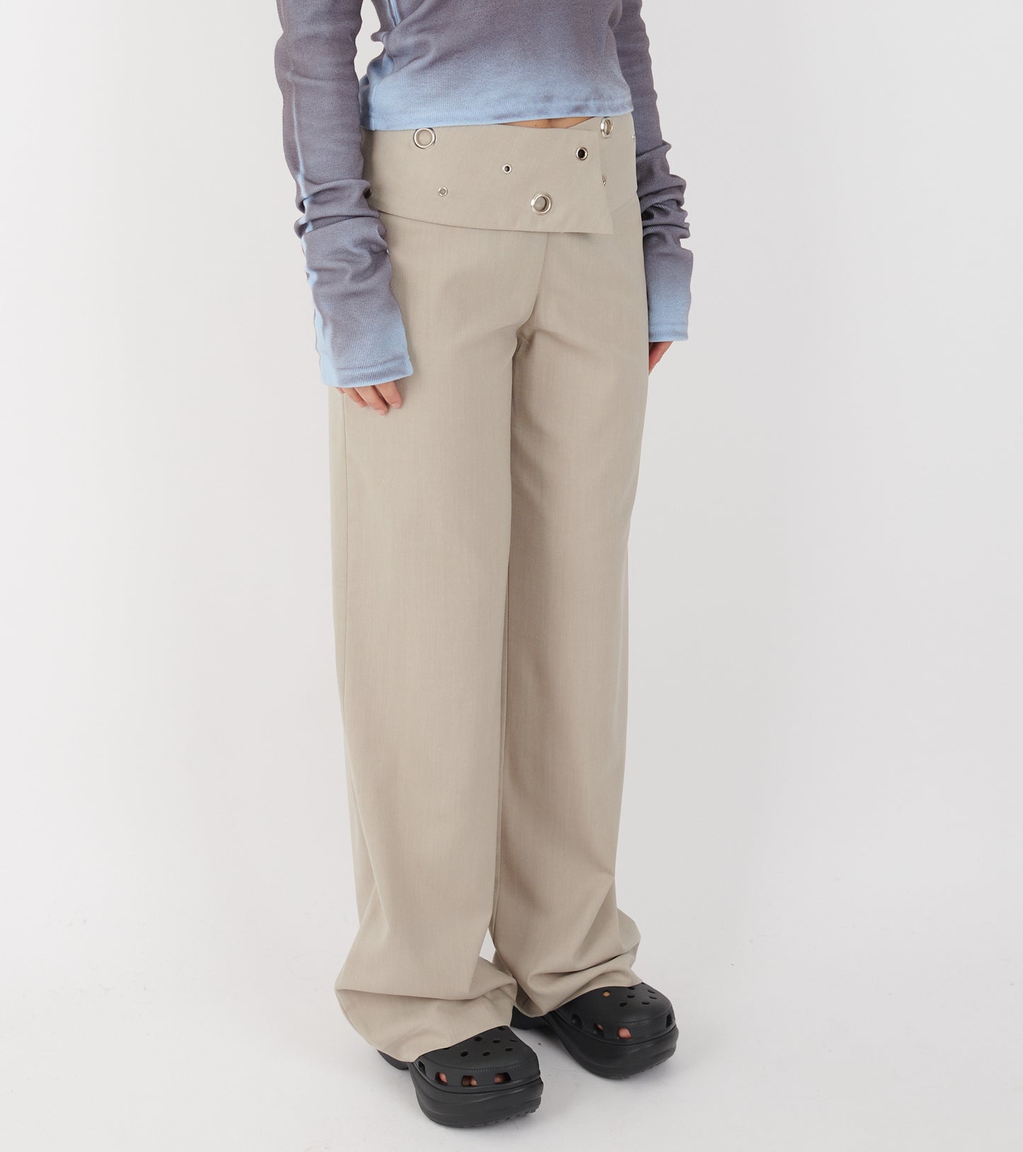 Ella Pants Eyelets Sand