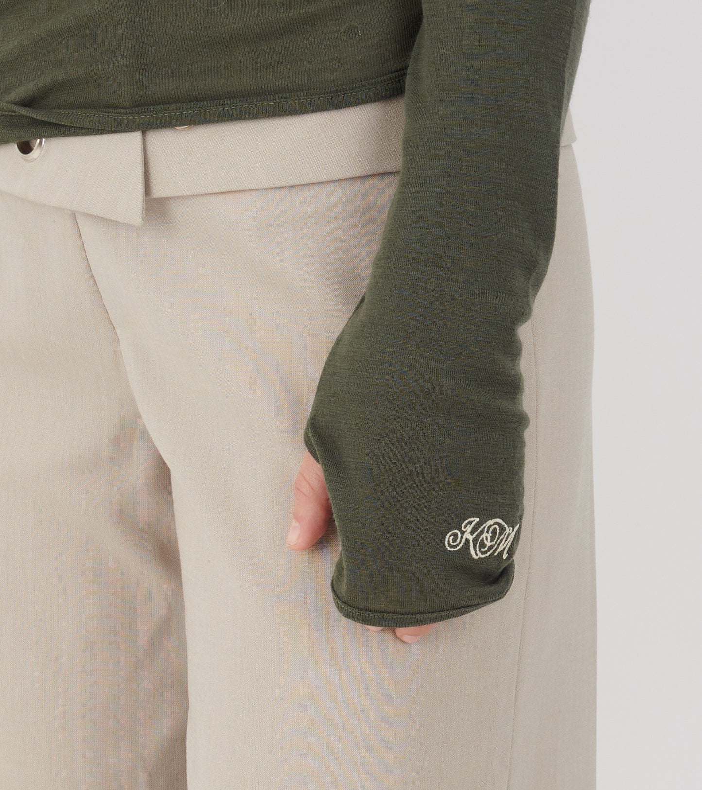 Luna Wrap Blouse Grey/Green Melange