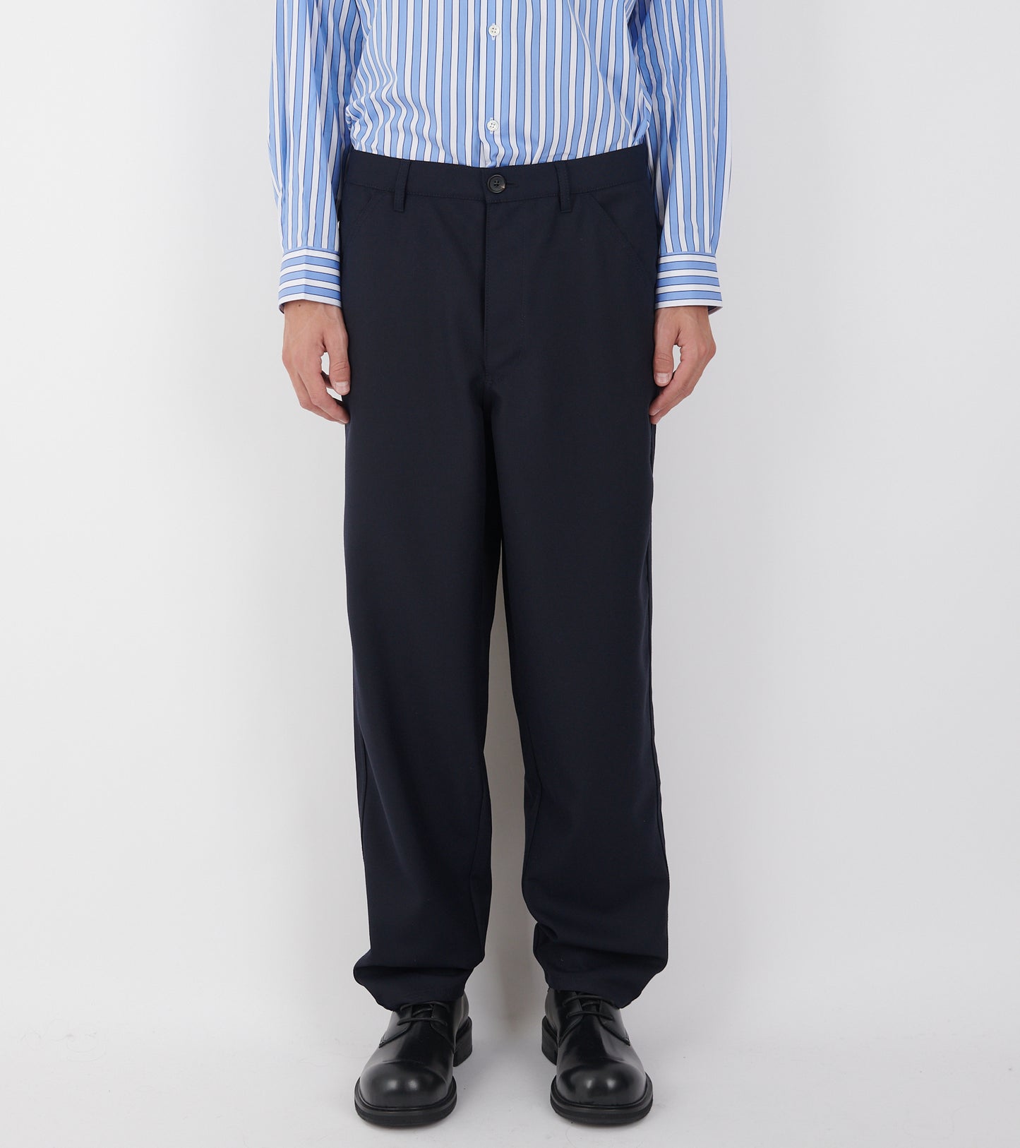Wool Blend Trousers Dark Navy