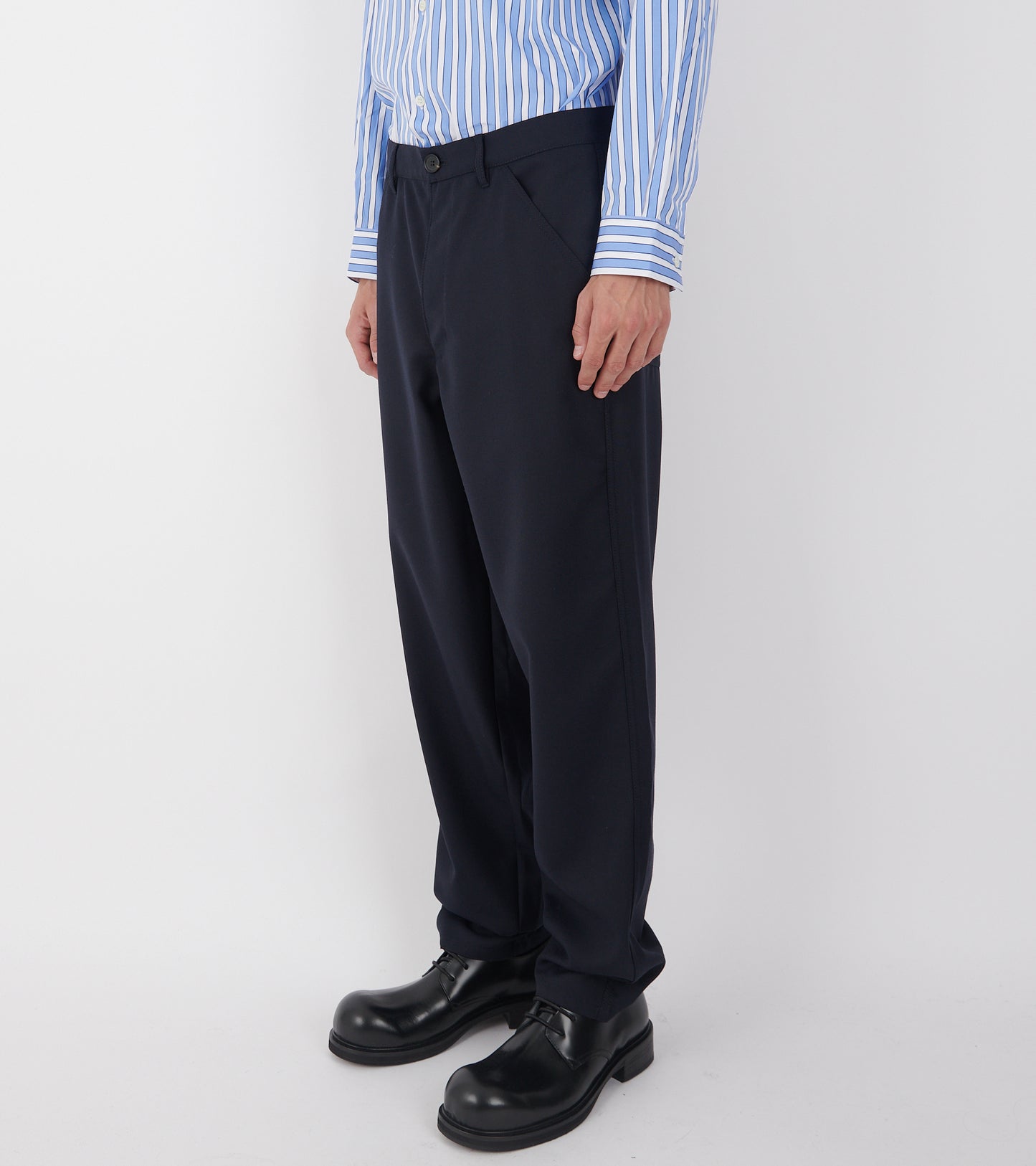 Wool Blend Trousers Dark Navy