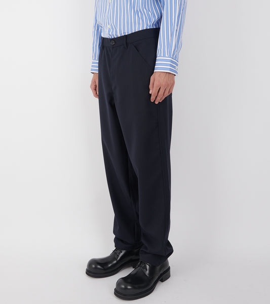 Wool Blend Trousers Dark Navy