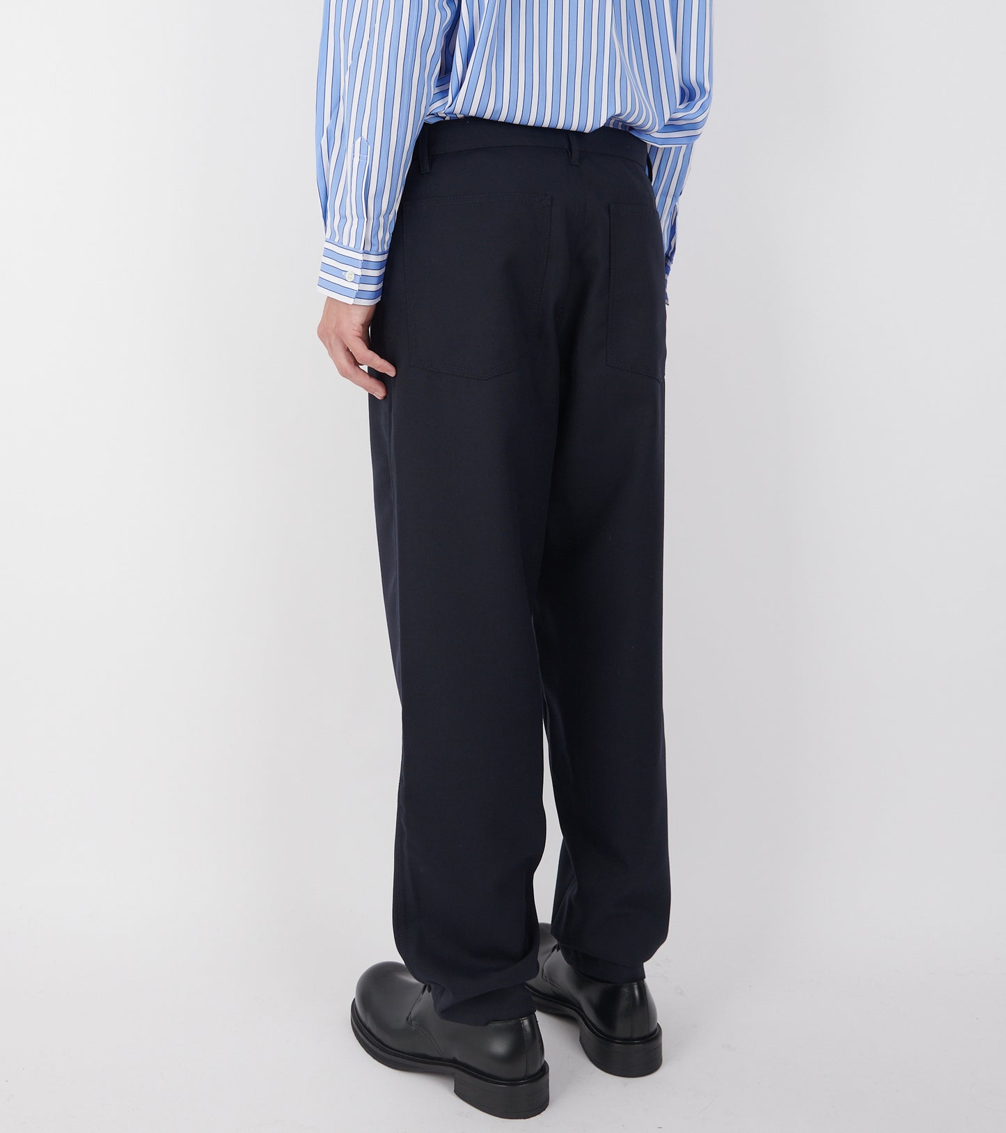 Wool Blend Trousers Dark Navy