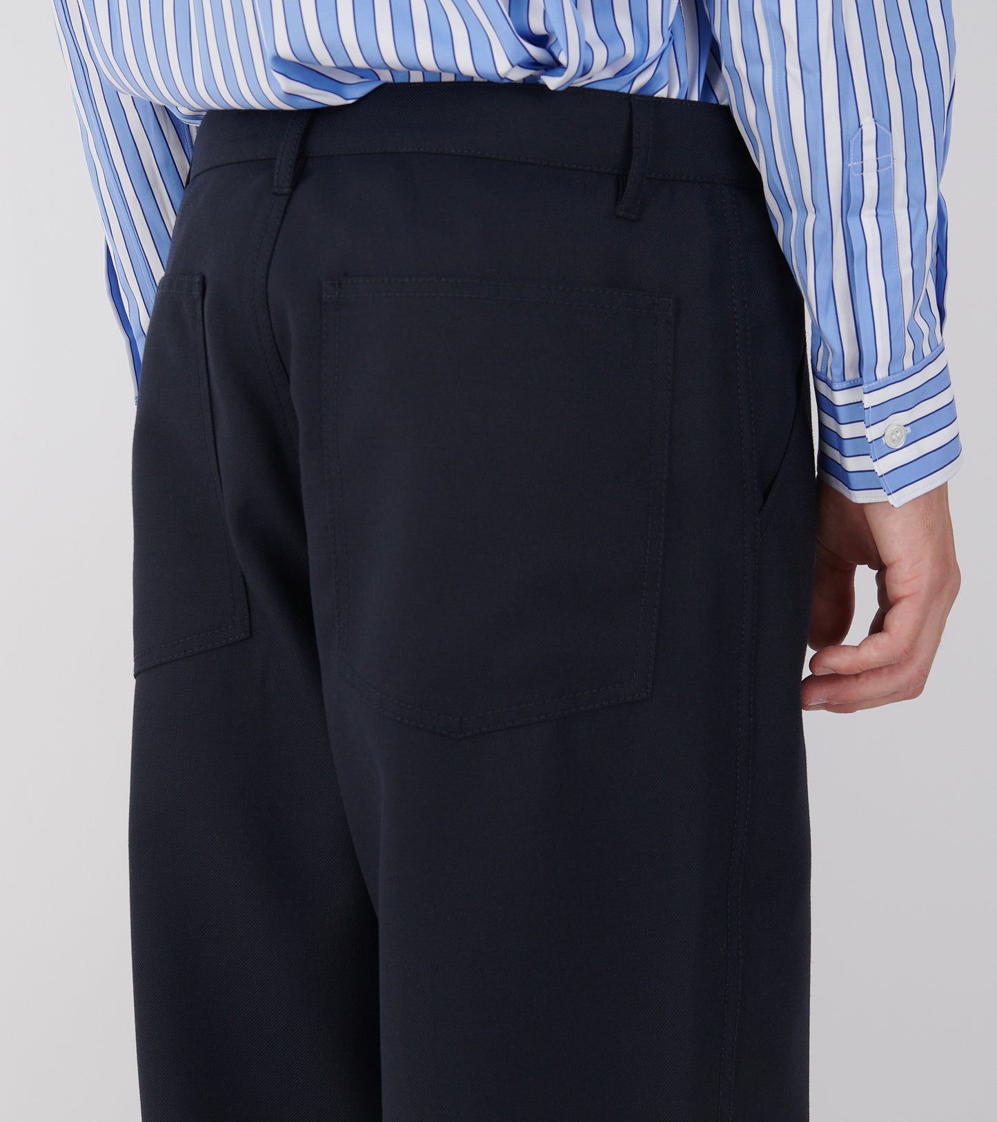 Wool Blend Trousers Dark Navy