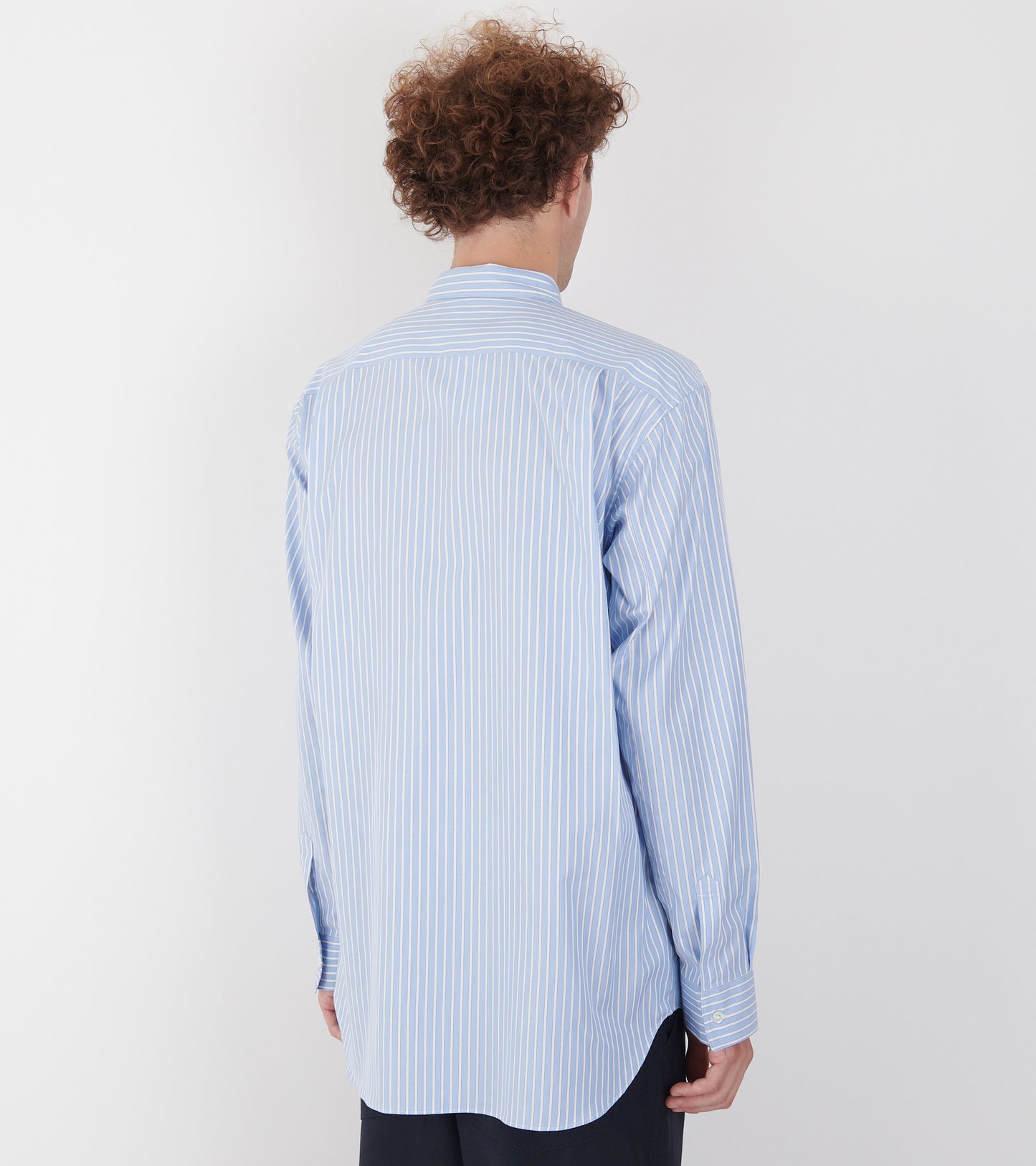 Striped Farmlife Patchwork Shirt Light Blue/White