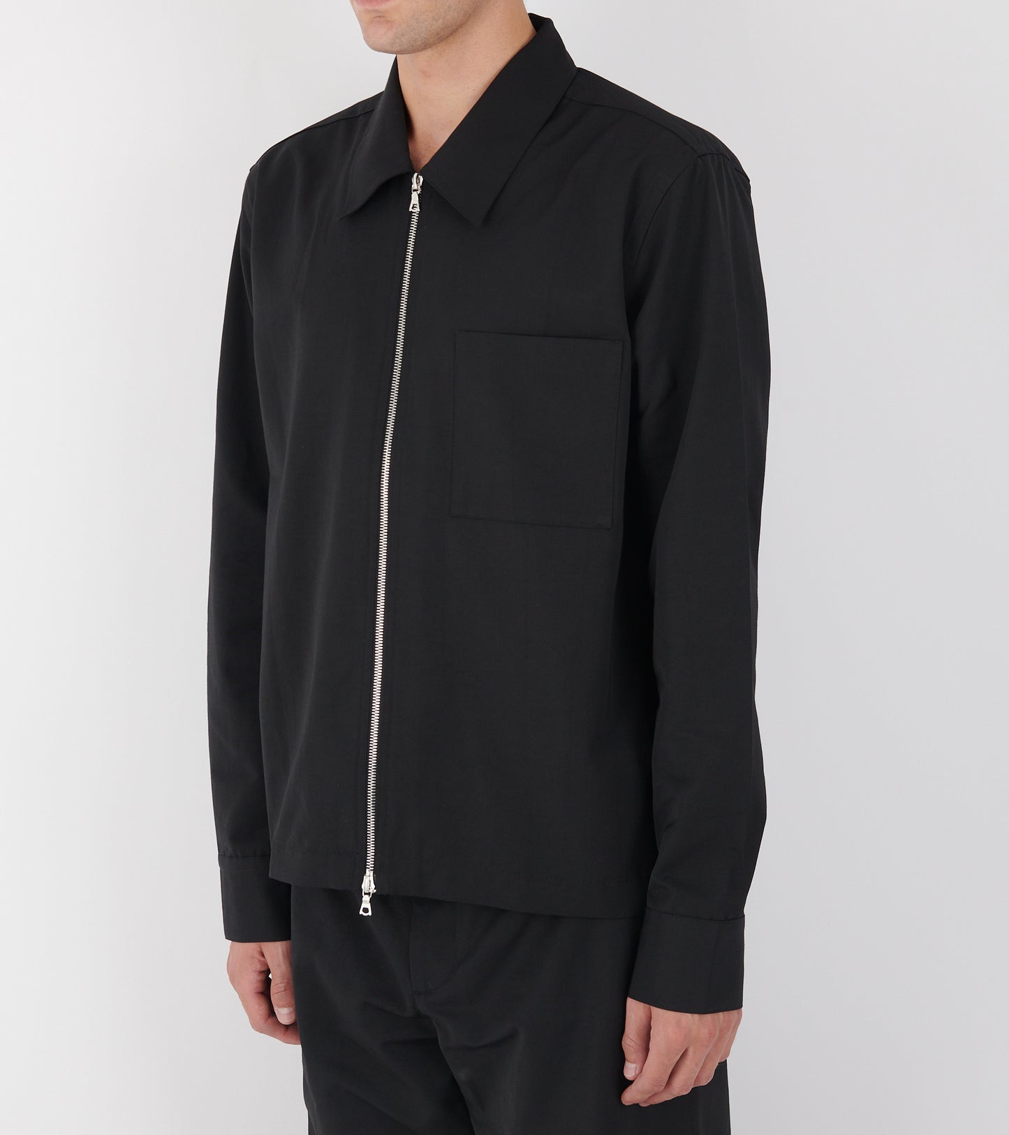 Shrunk Zip Shirt Black