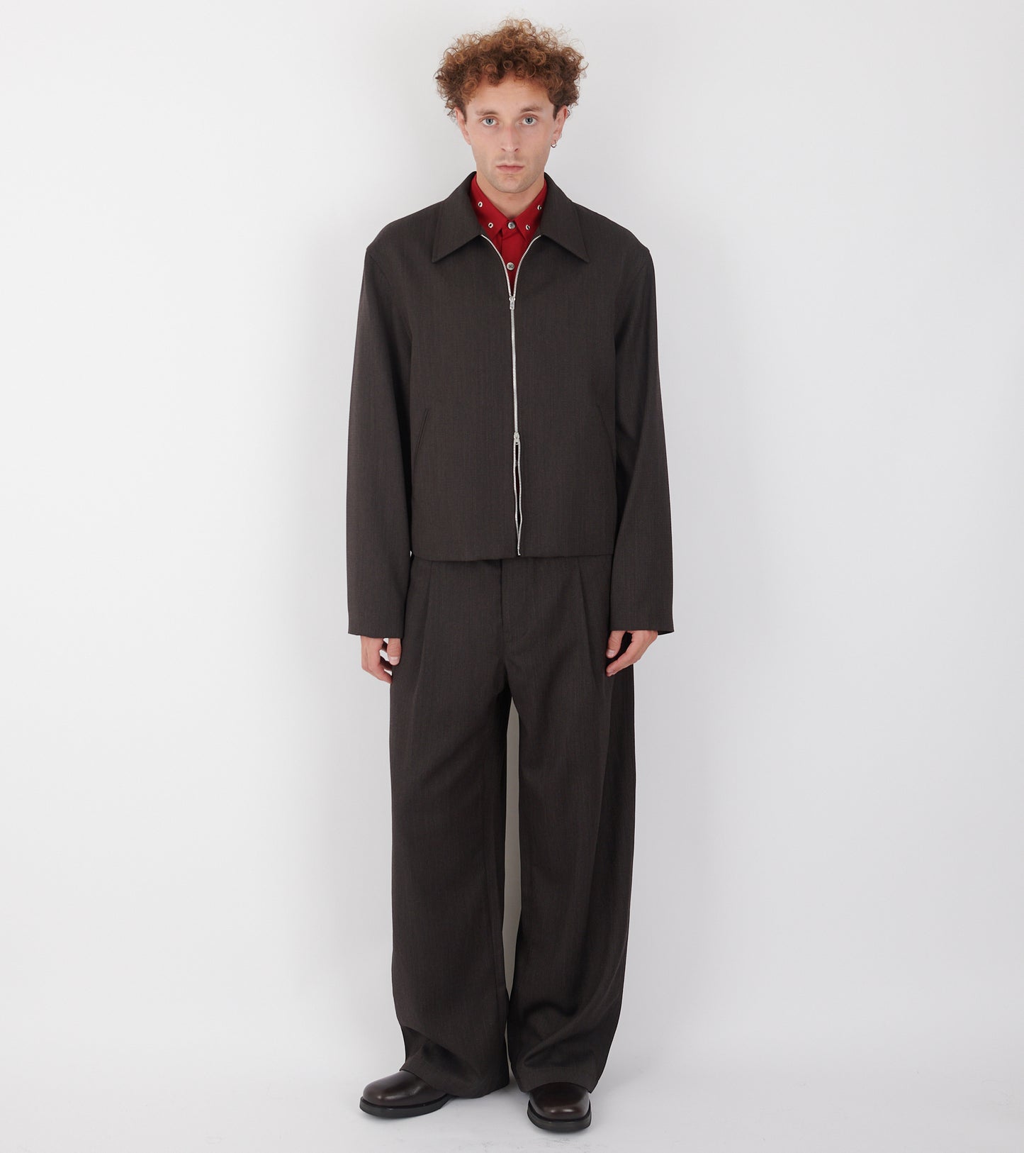 Mini Jacket Havana Brown Chain Wool