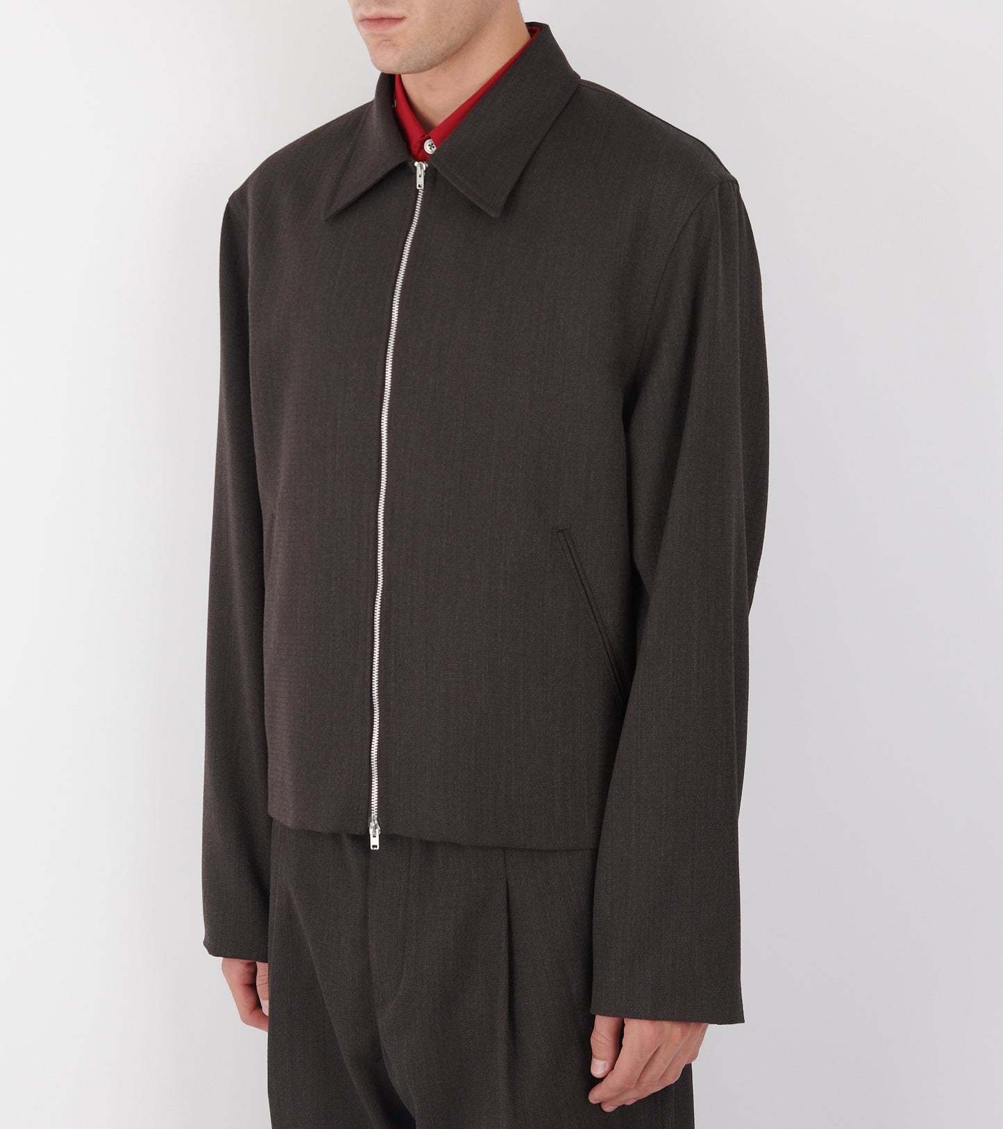 Mini Jacket Havana Brown Chain Wool