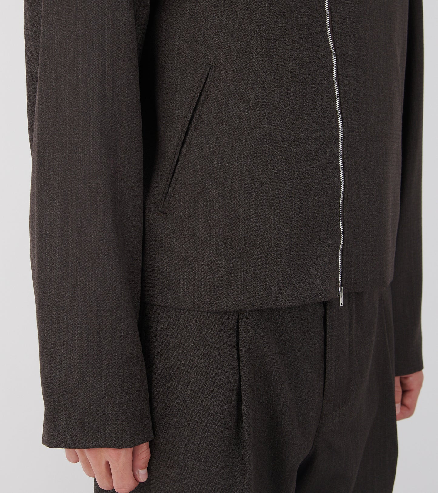 Mini Jacket Havana Brown Chain Wool